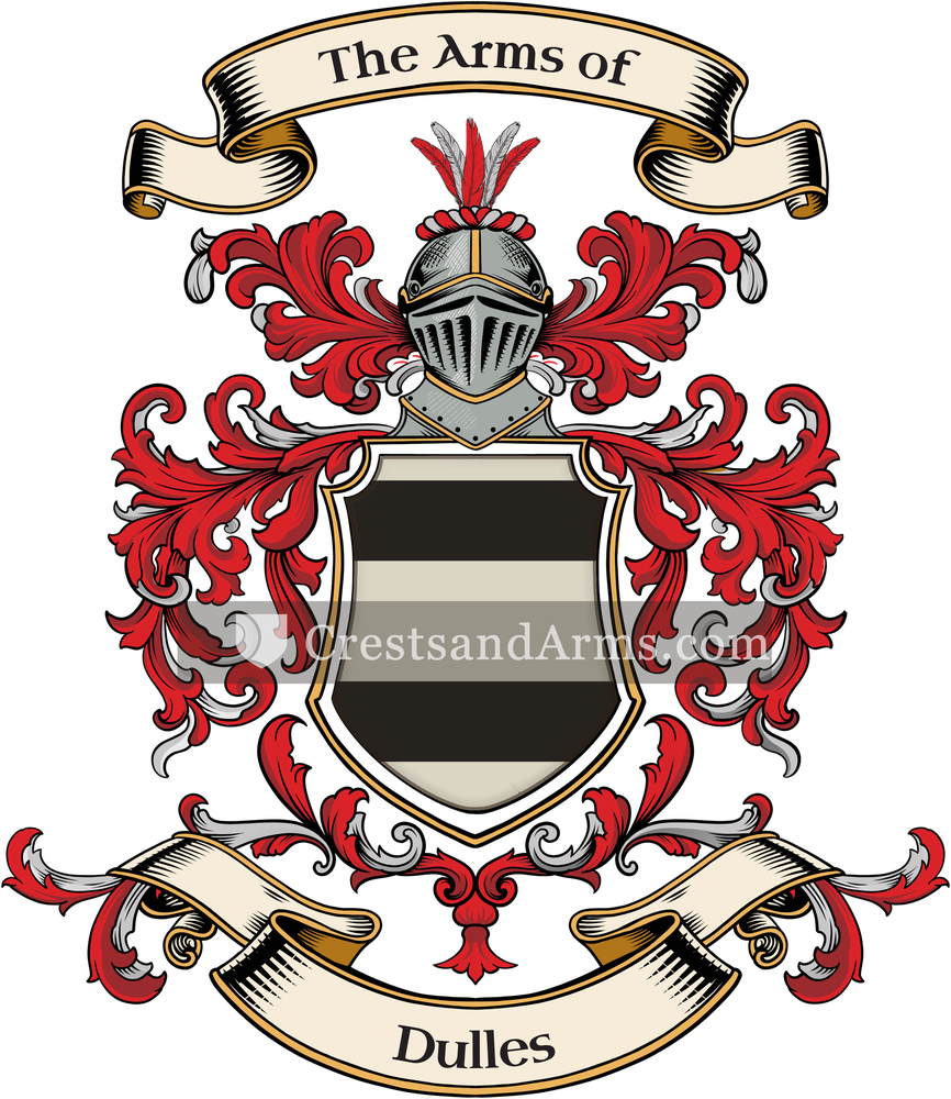 The Dulles coat of arms, drawn from the recorded blazon