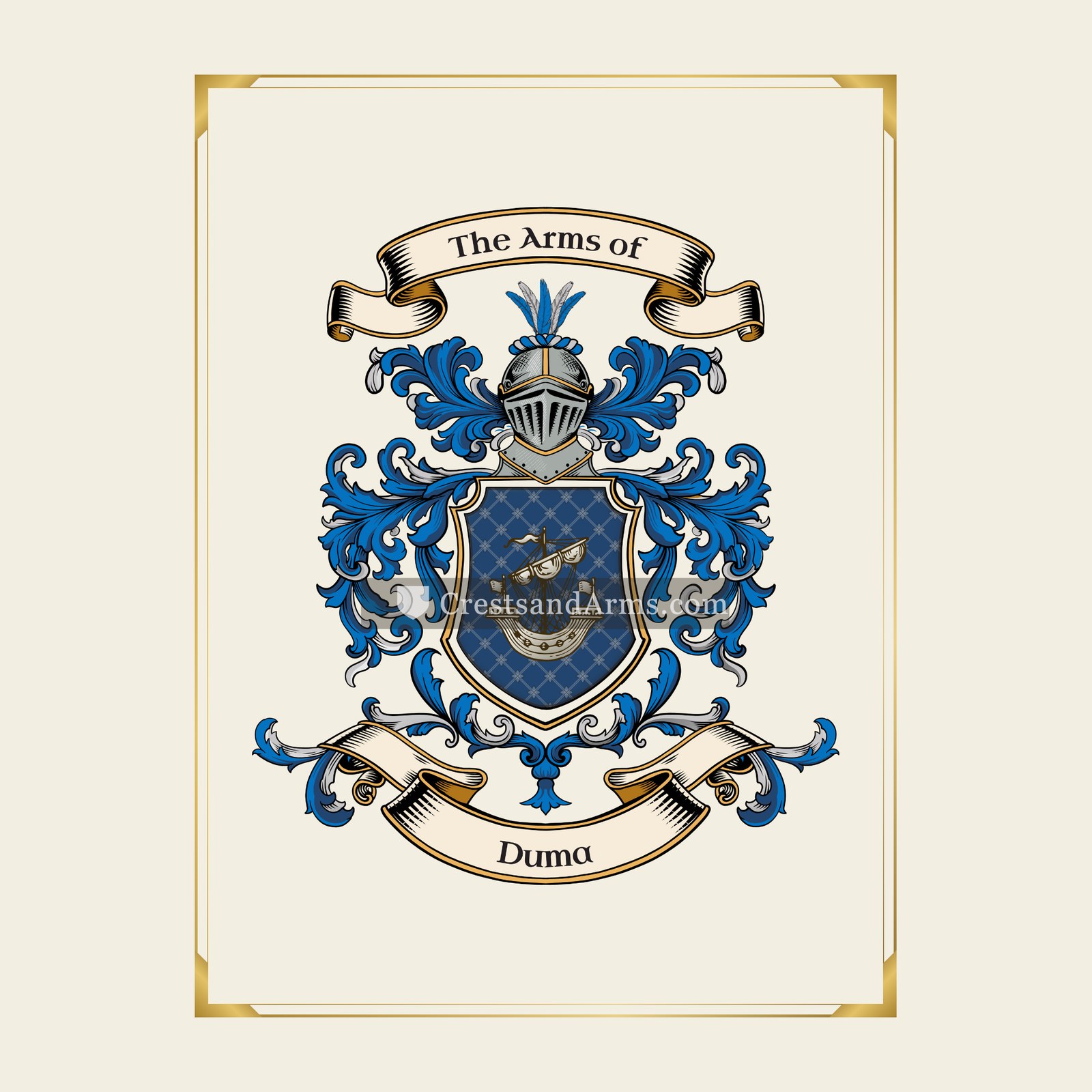 With gold border