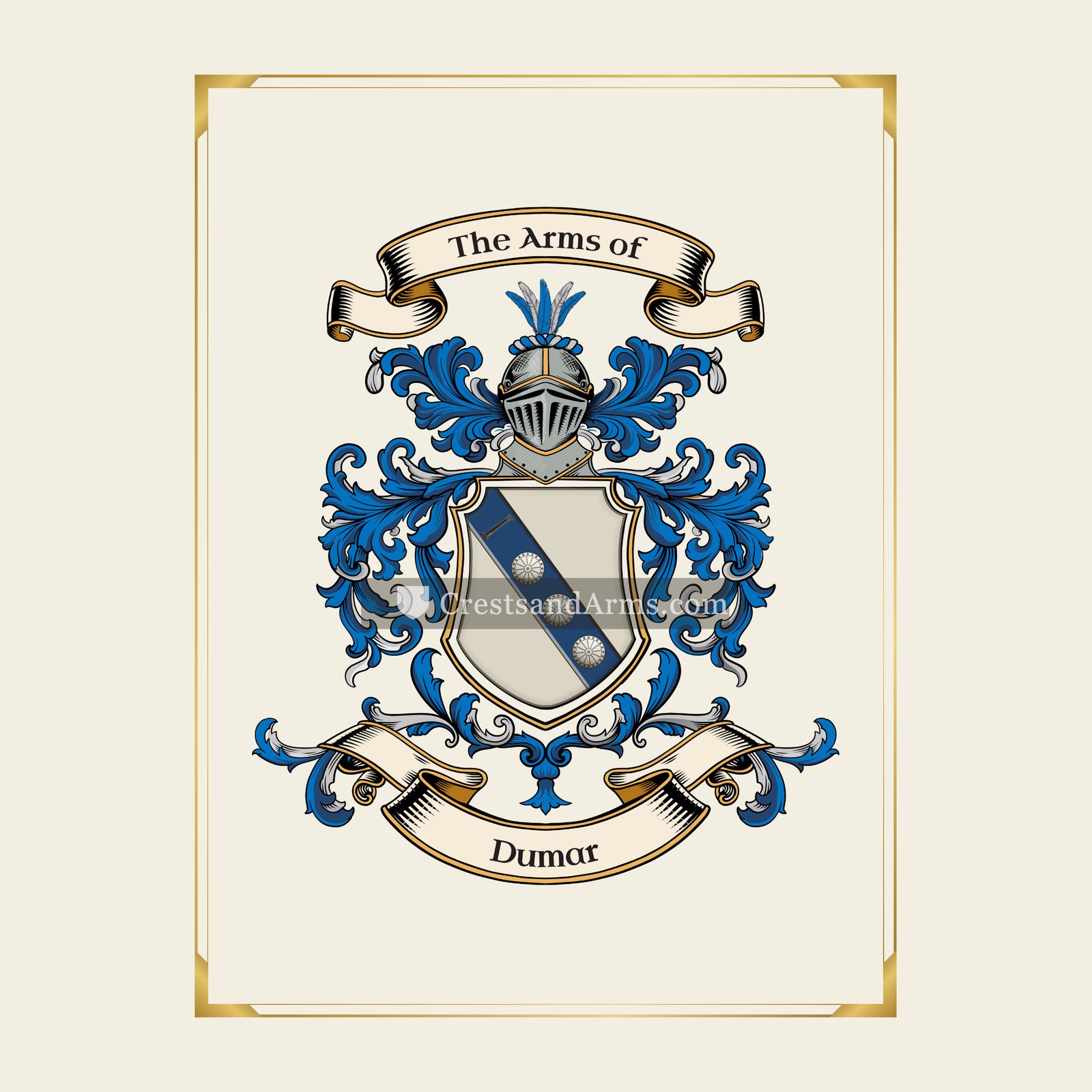 With gold border