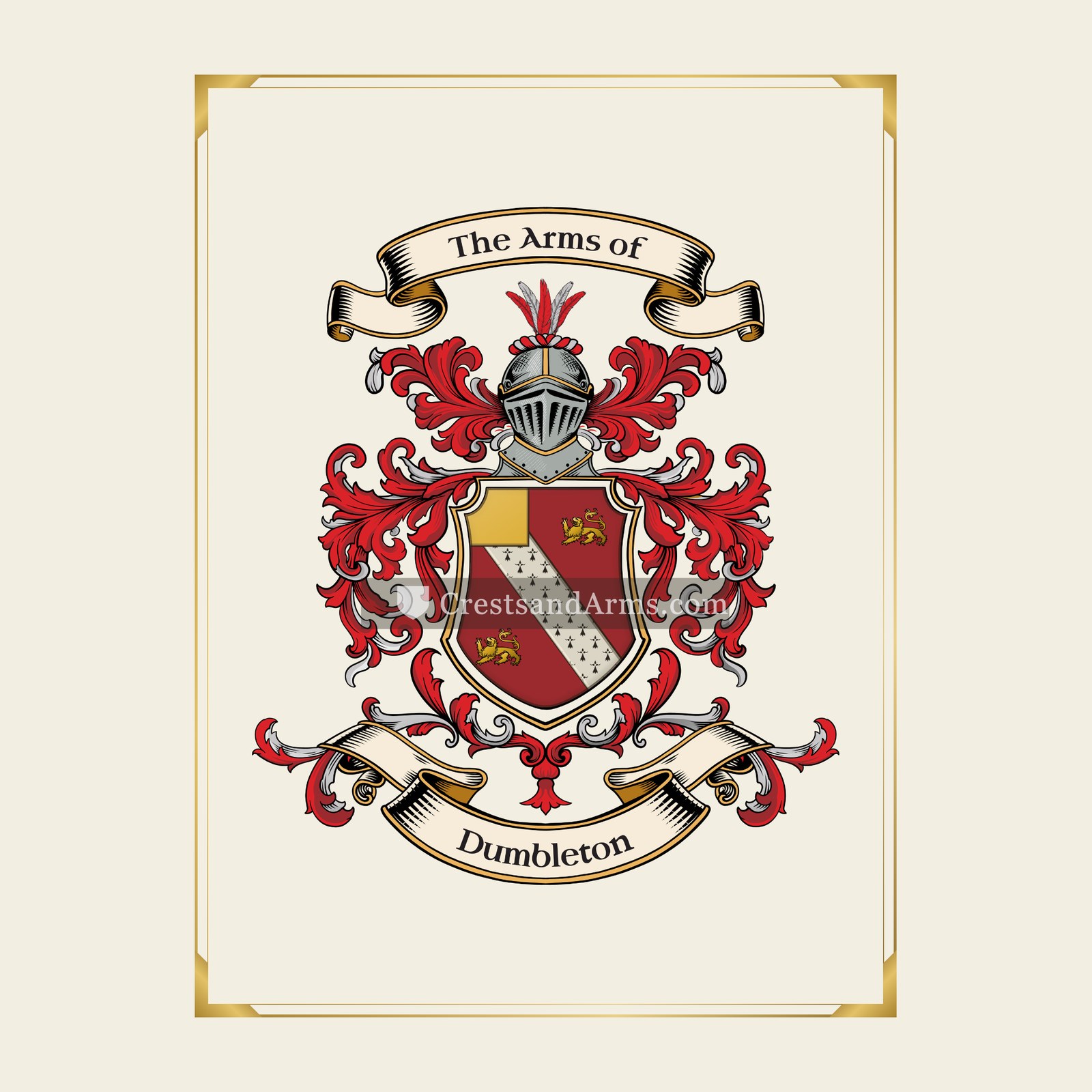 With gold border
