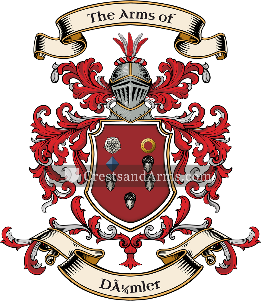 The Dümler coat of arms, drawn from the recorded blazon