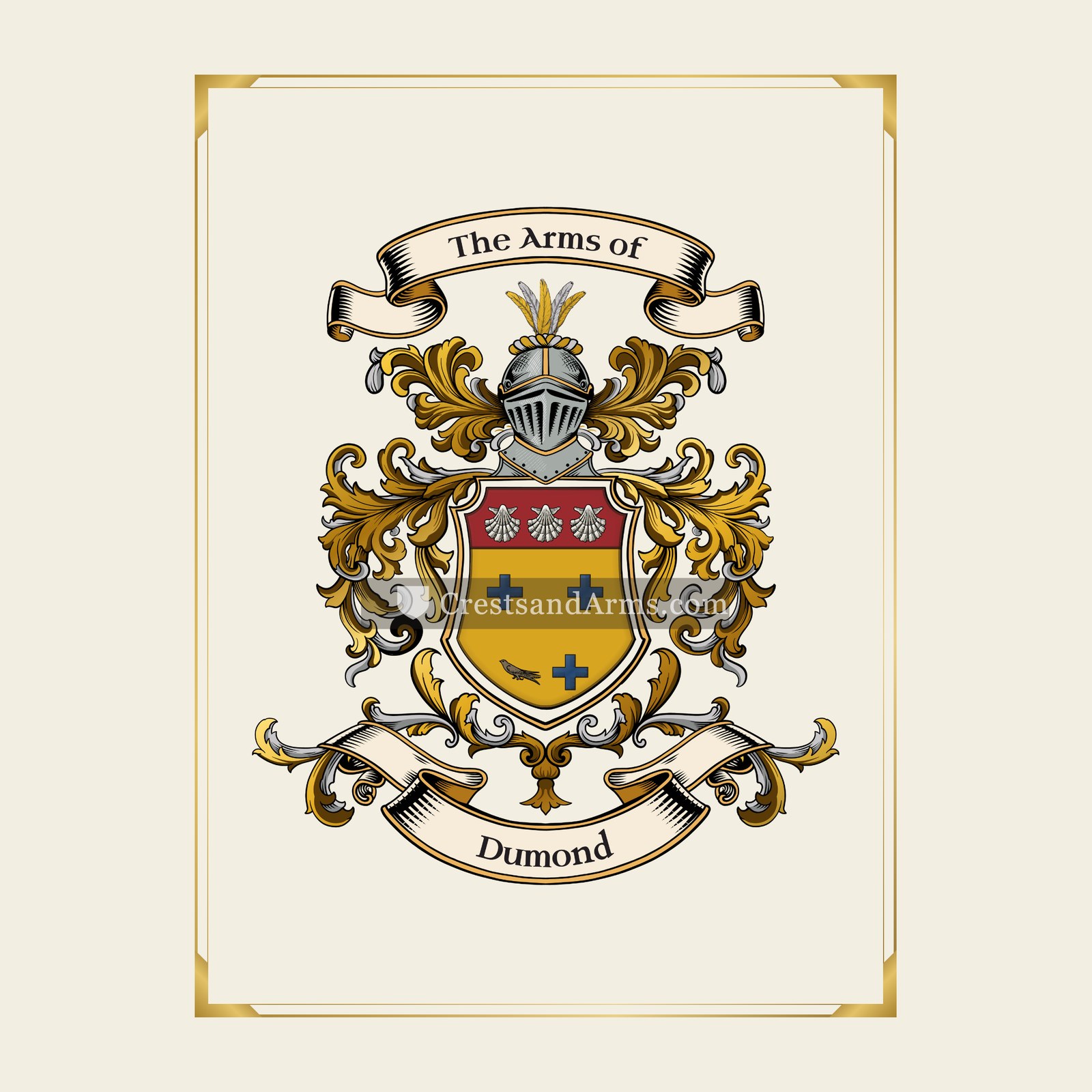 With gold border