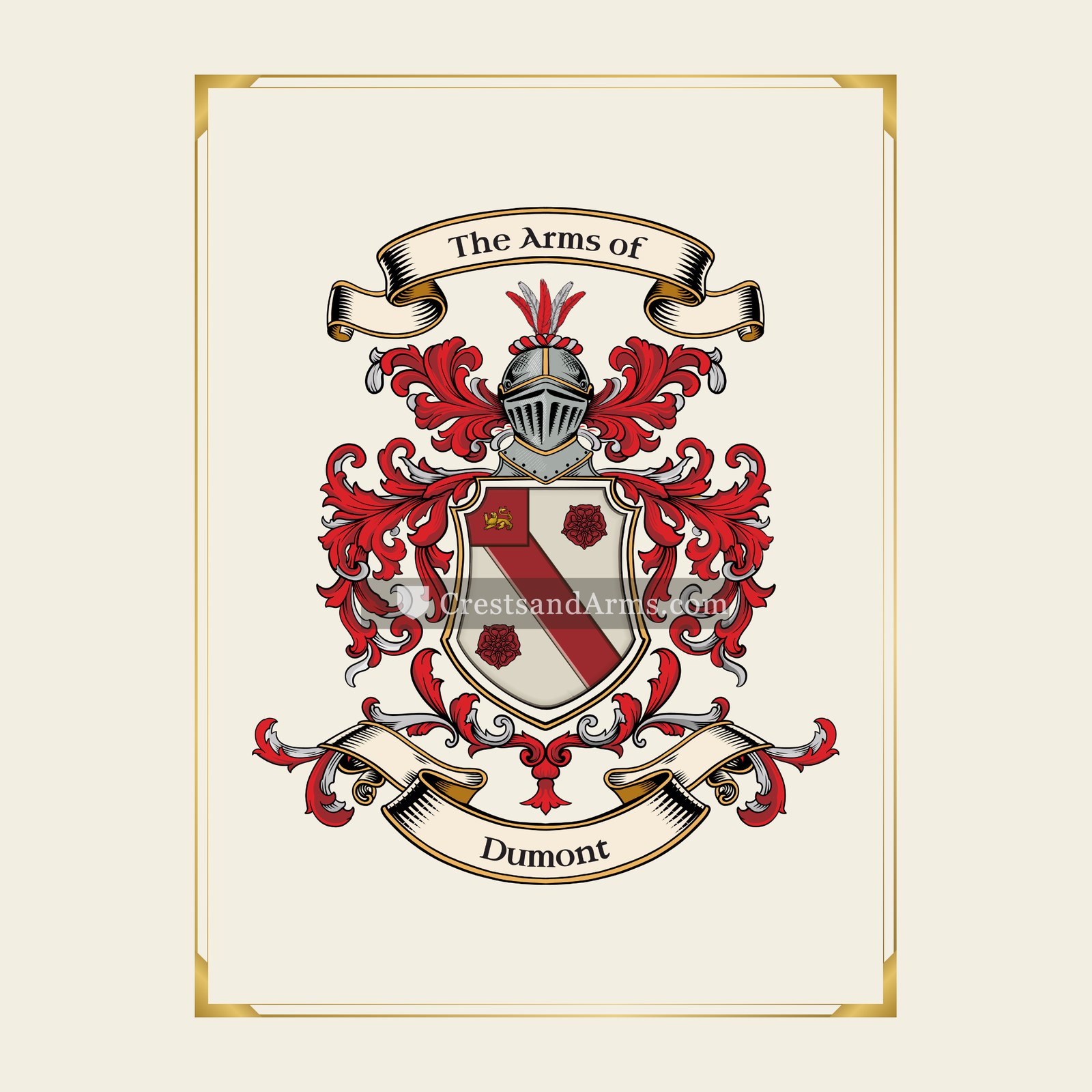 With gold border