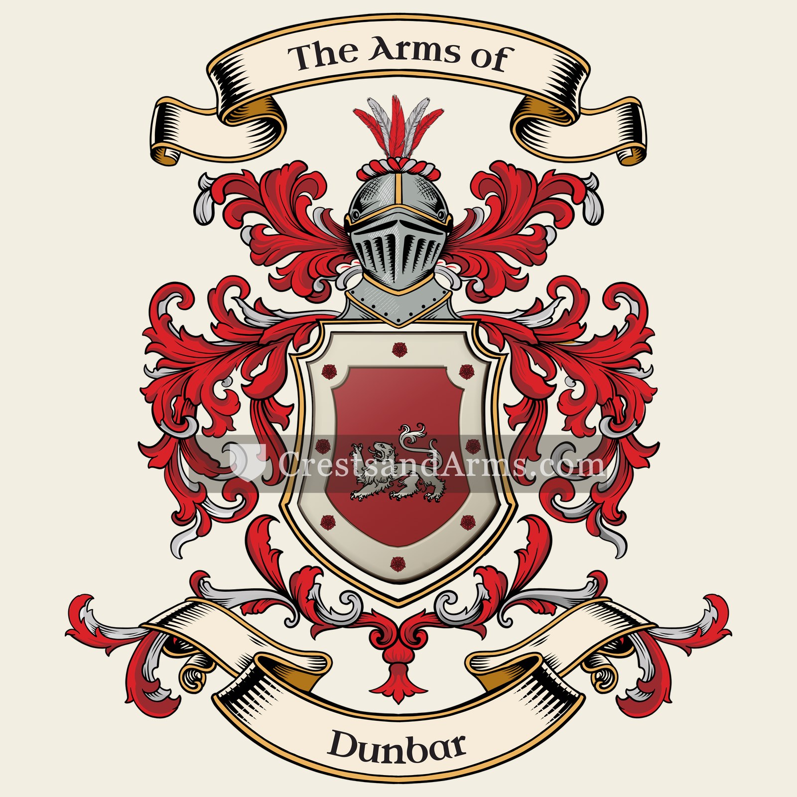 The Dunbar coat of arms, drawn from the recorded blazon