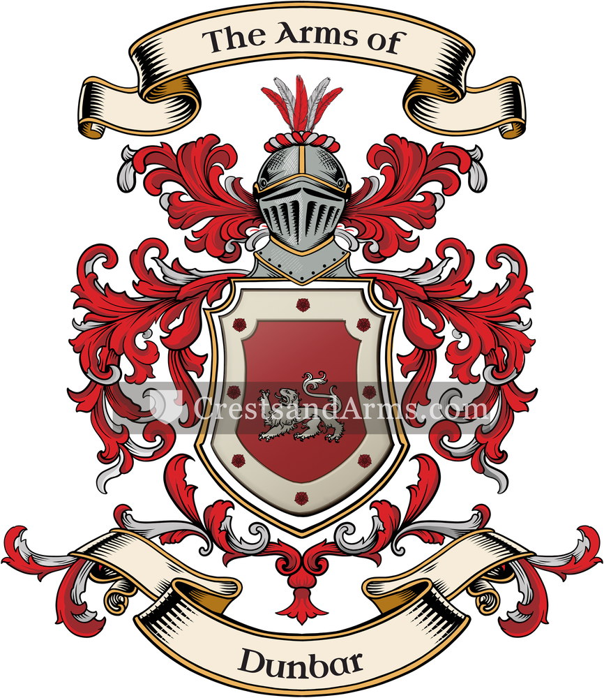 The Dunbar coat of arms, drawn from the recorded blazon