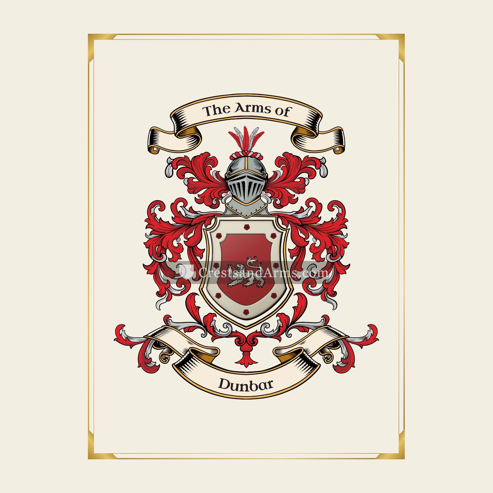 With gold border
