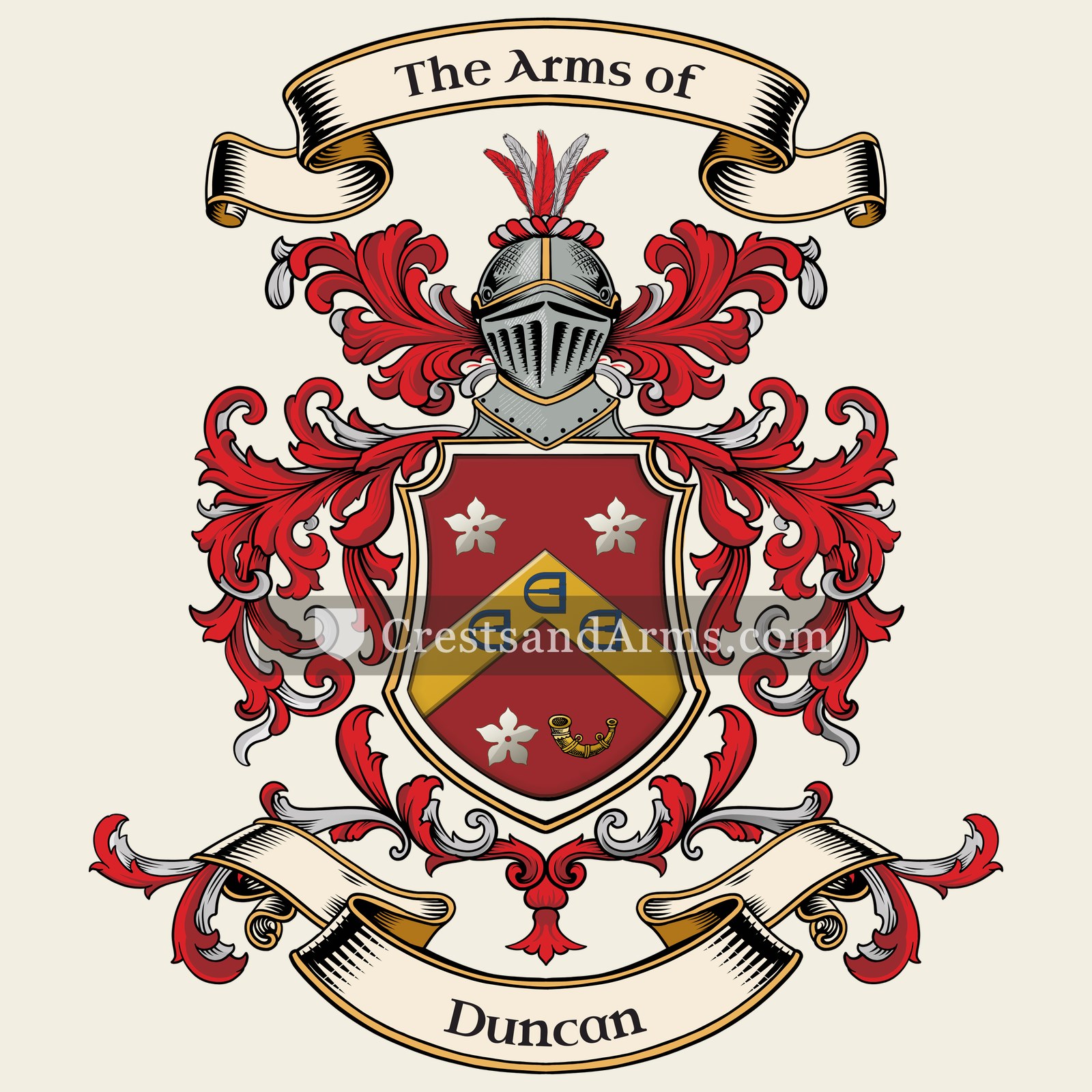The Duncan coat of arms, drawn from the recorded blazon