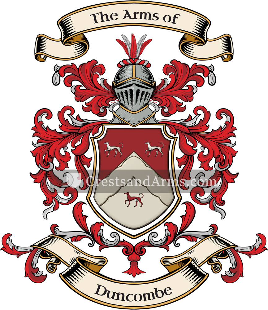 The Duncombe coat of arms, drawn from the recorded blazon