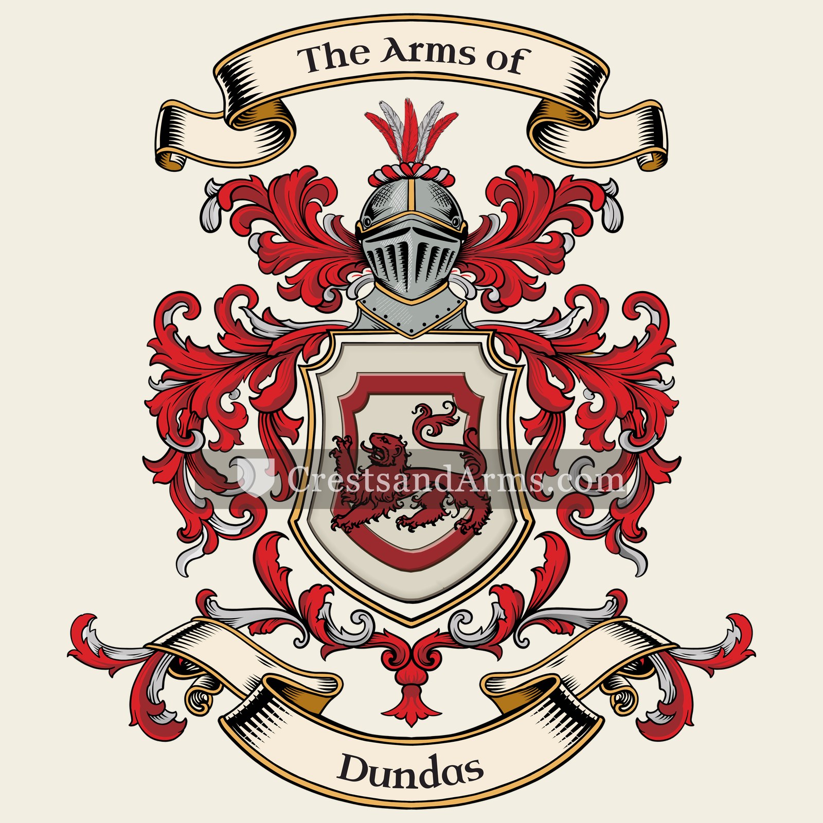 The Dundas coat of arms, drawn from the recorded blazon