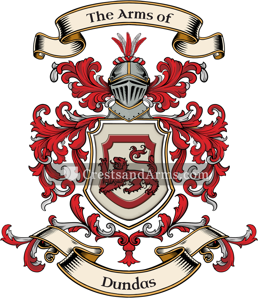 The Dundas coat of arms, drawn from the recorded blazon