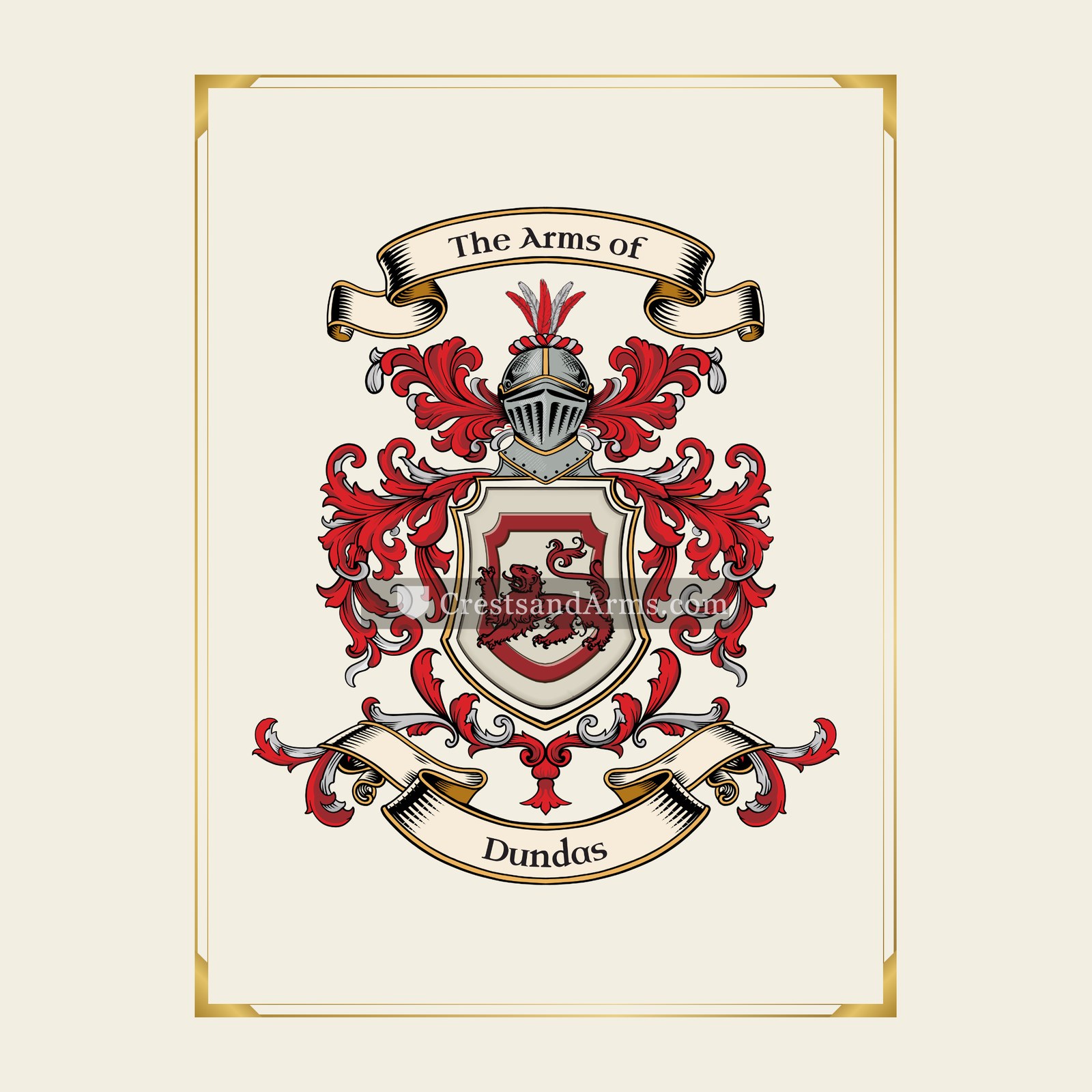 With gold border