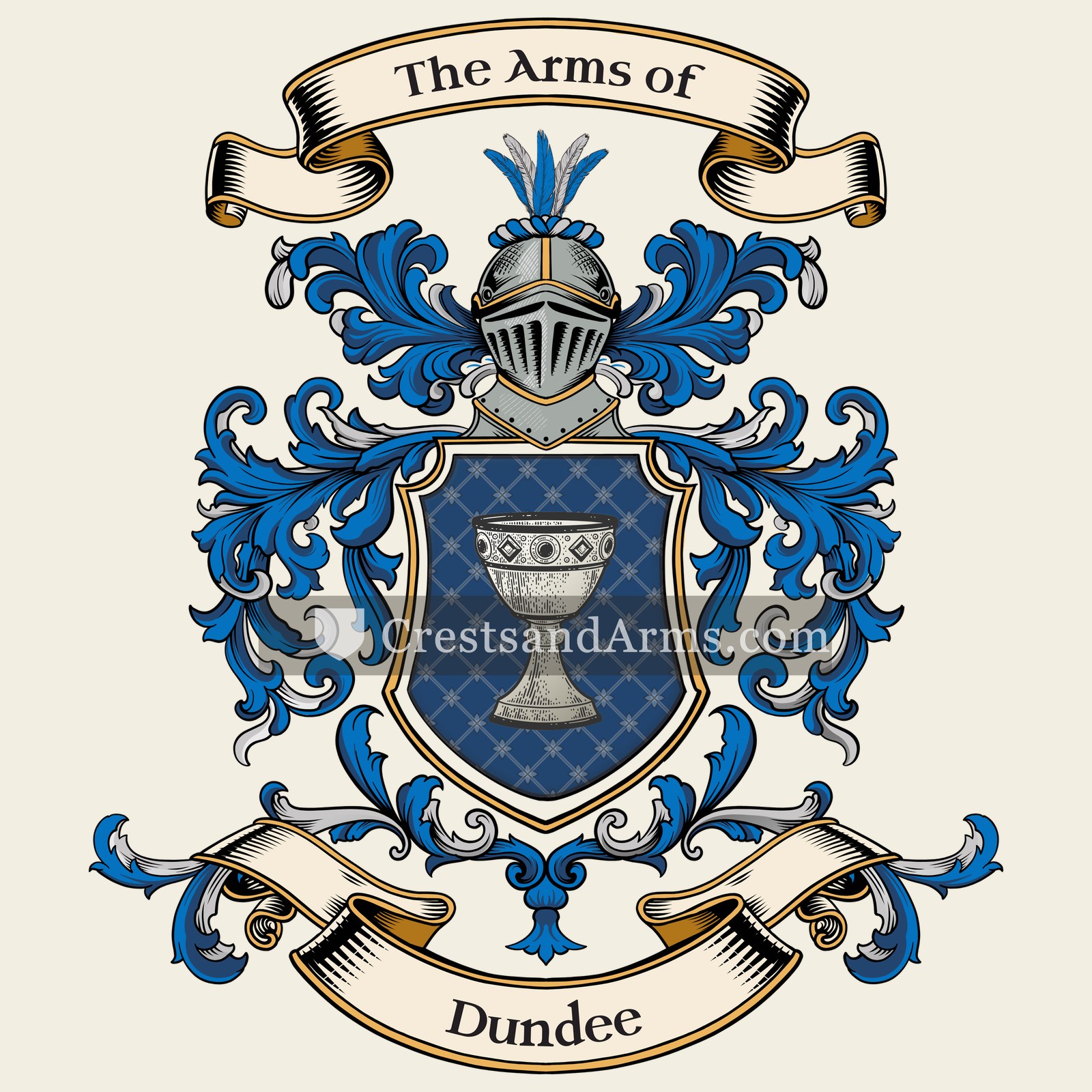 The Dundee coat of arms, drawn from the recorded blazon
