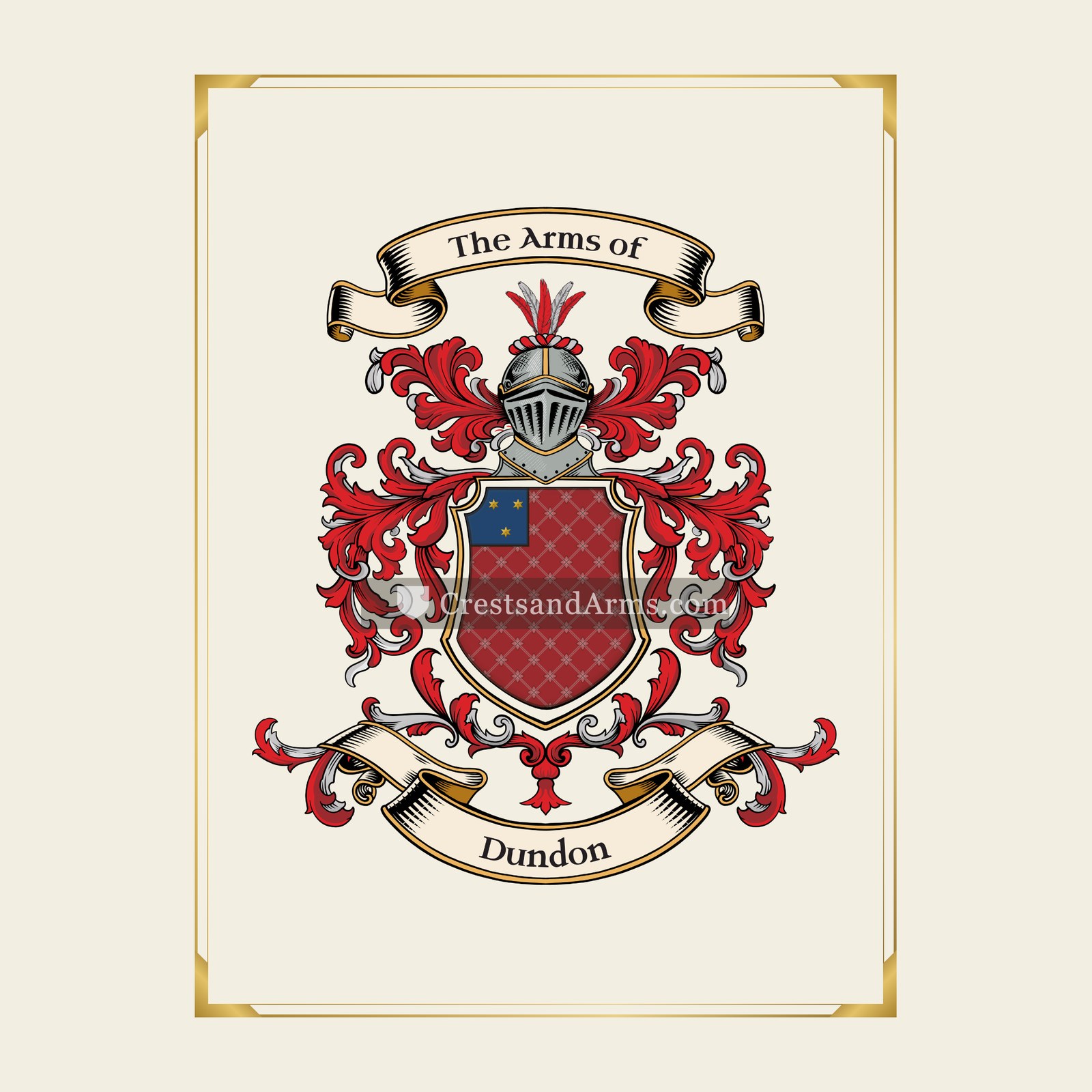 With gold border