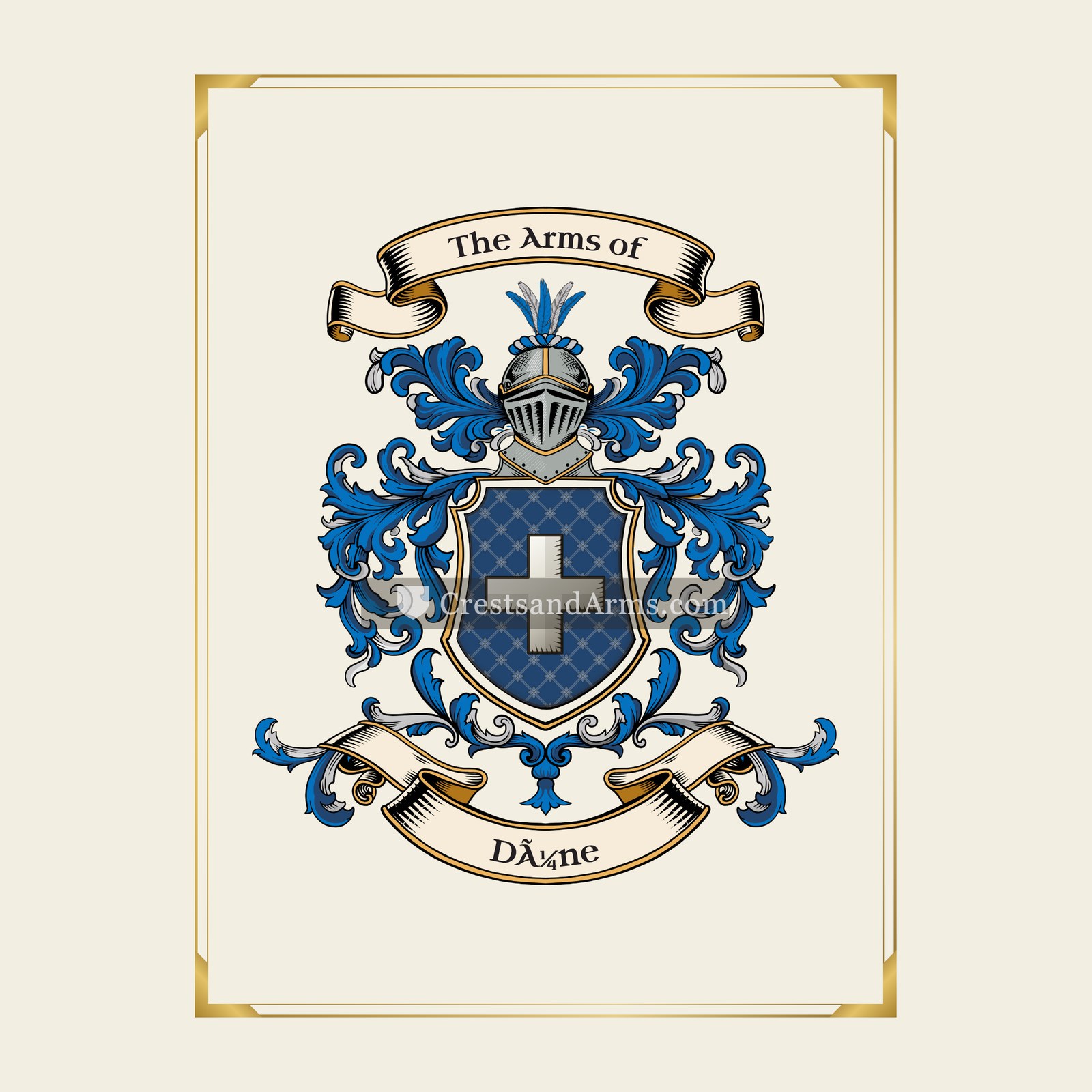 With gold border