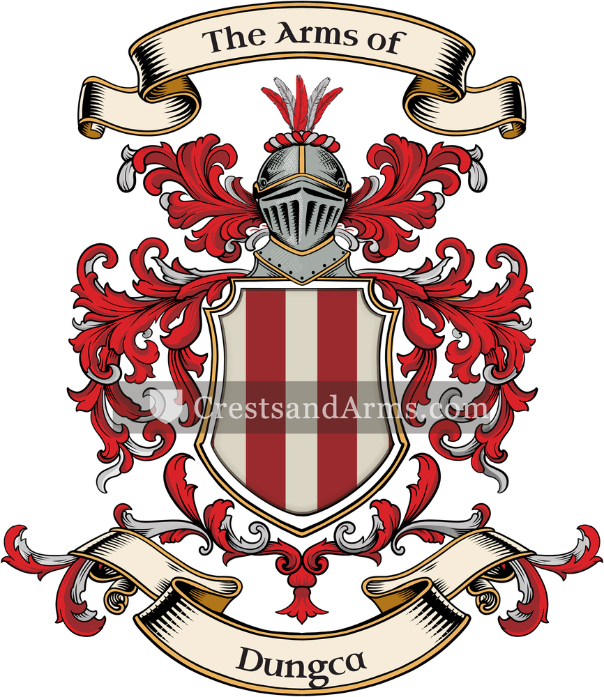 The Dungca coat of arms, drawn from the recorded blazon