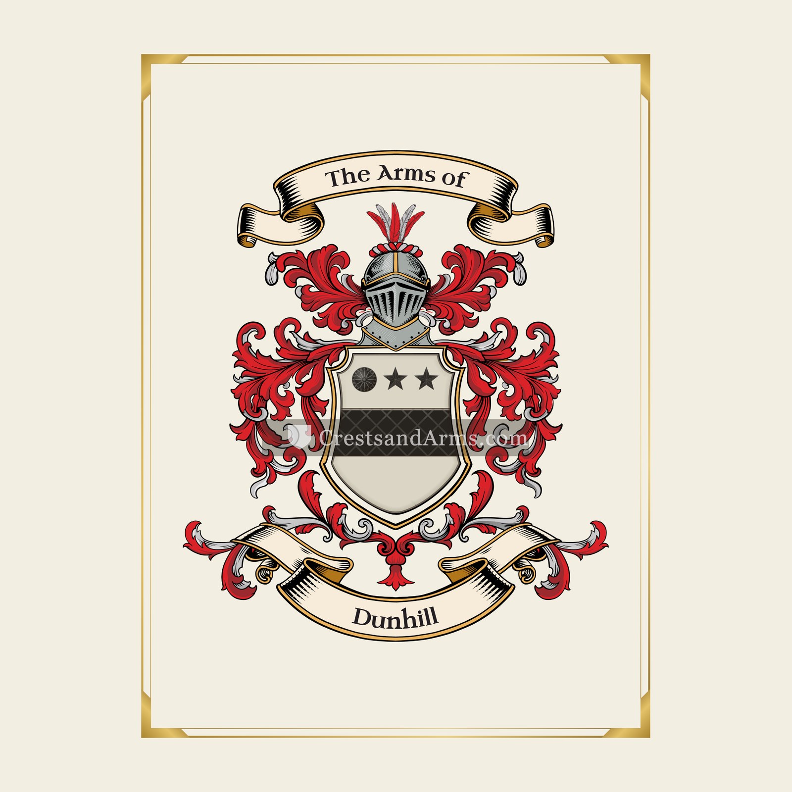 With gold border