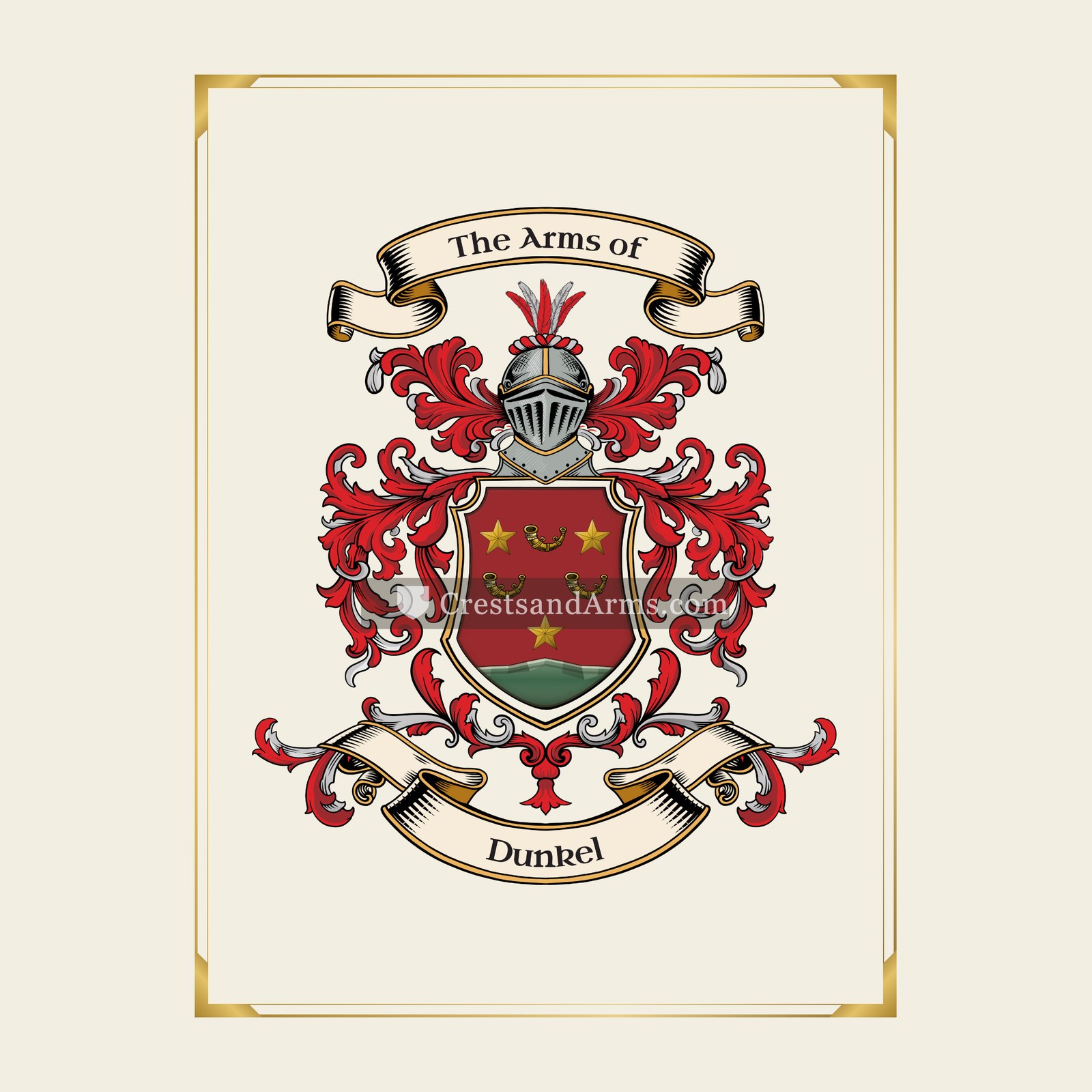 With gold border