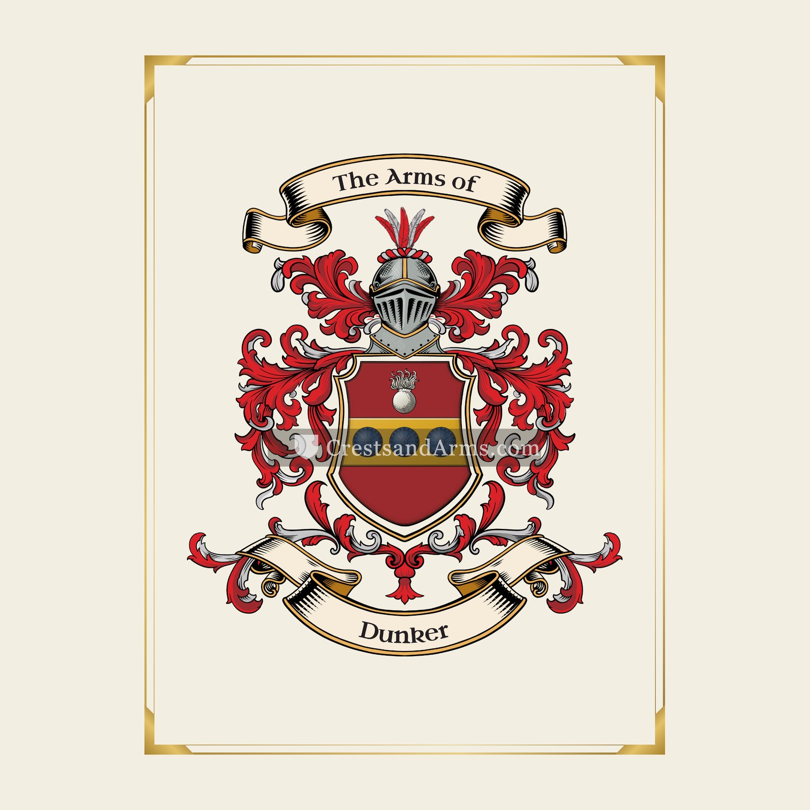 With gold border