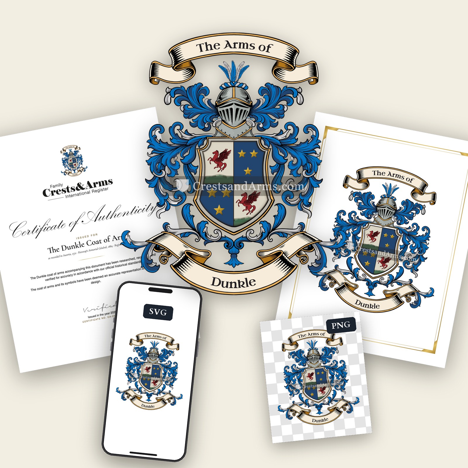 The Dunkle arms on the coat of arms — digital pack