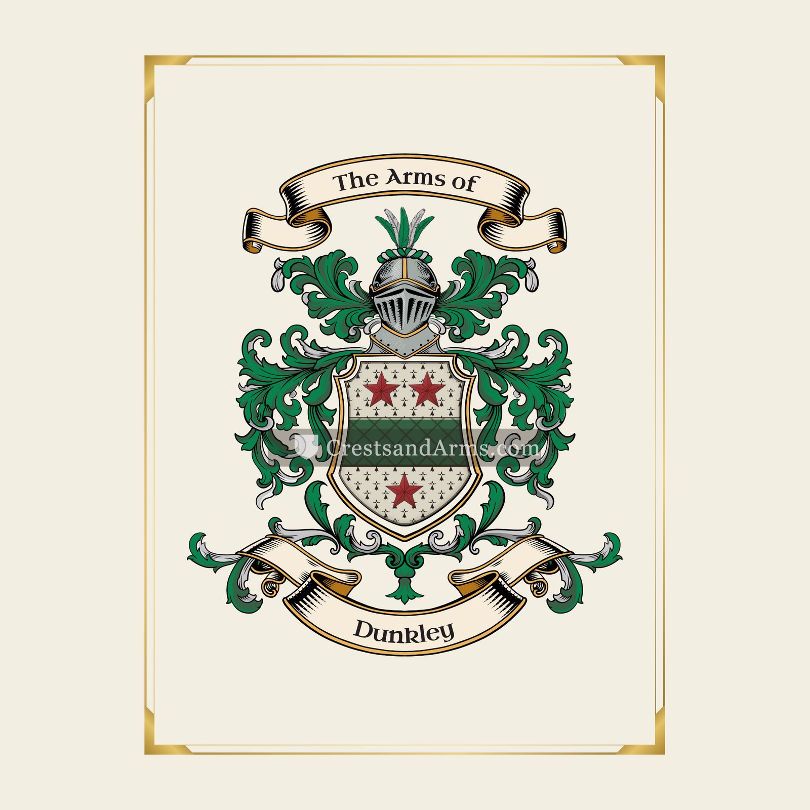With gold border