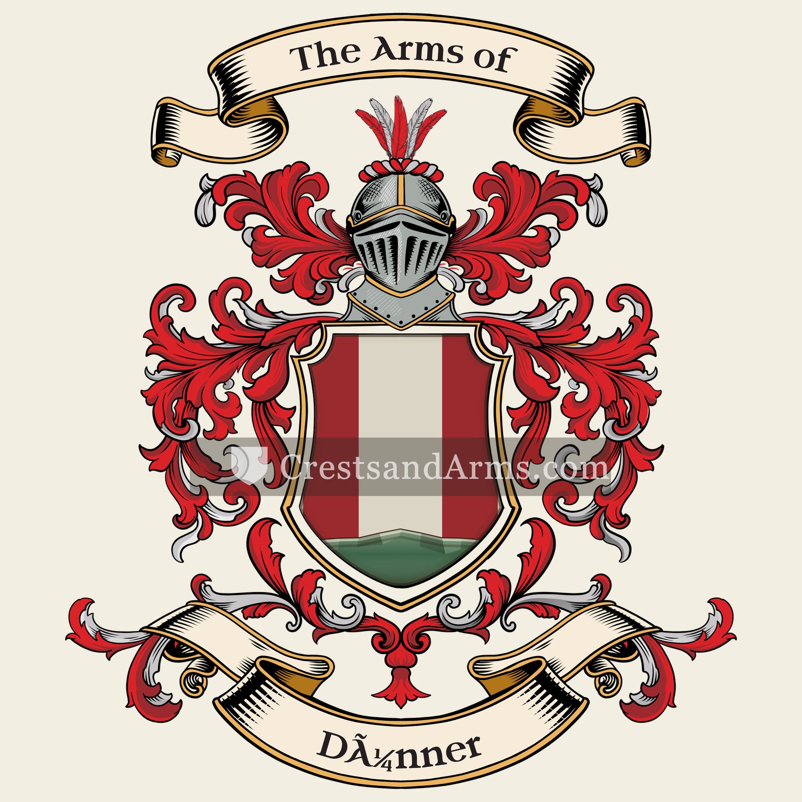 The Dünner coat of arms, drawn from the recorded blazon