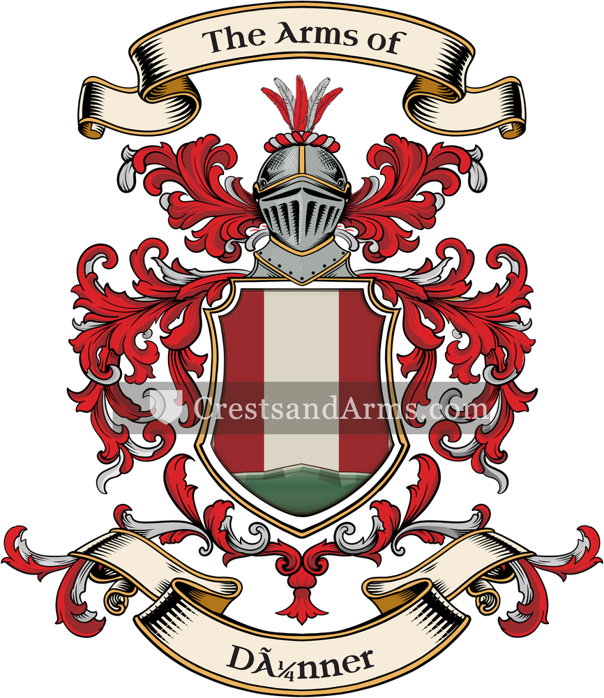 The Dünner coat of arms, drawn from the recorded blazon