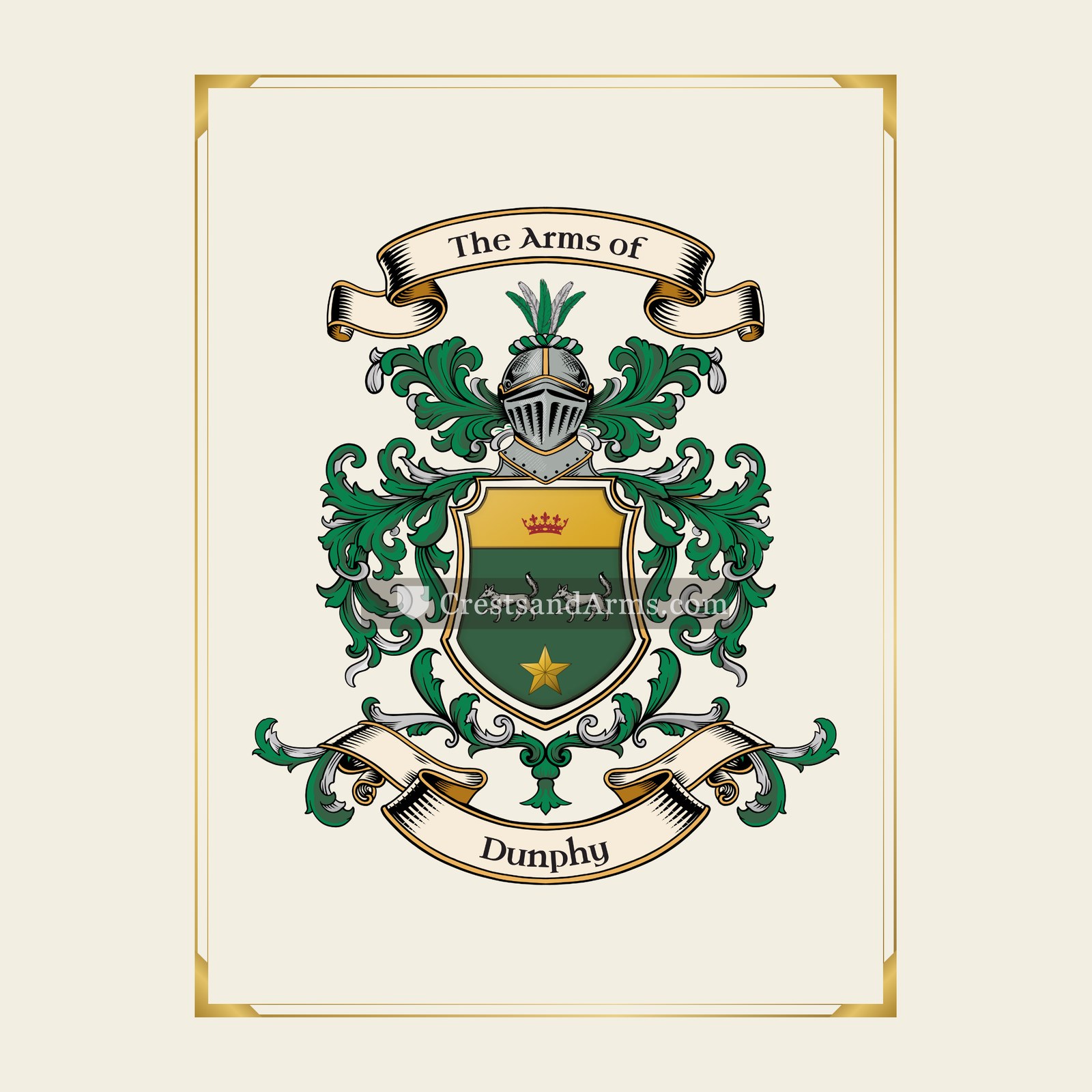 With gold border