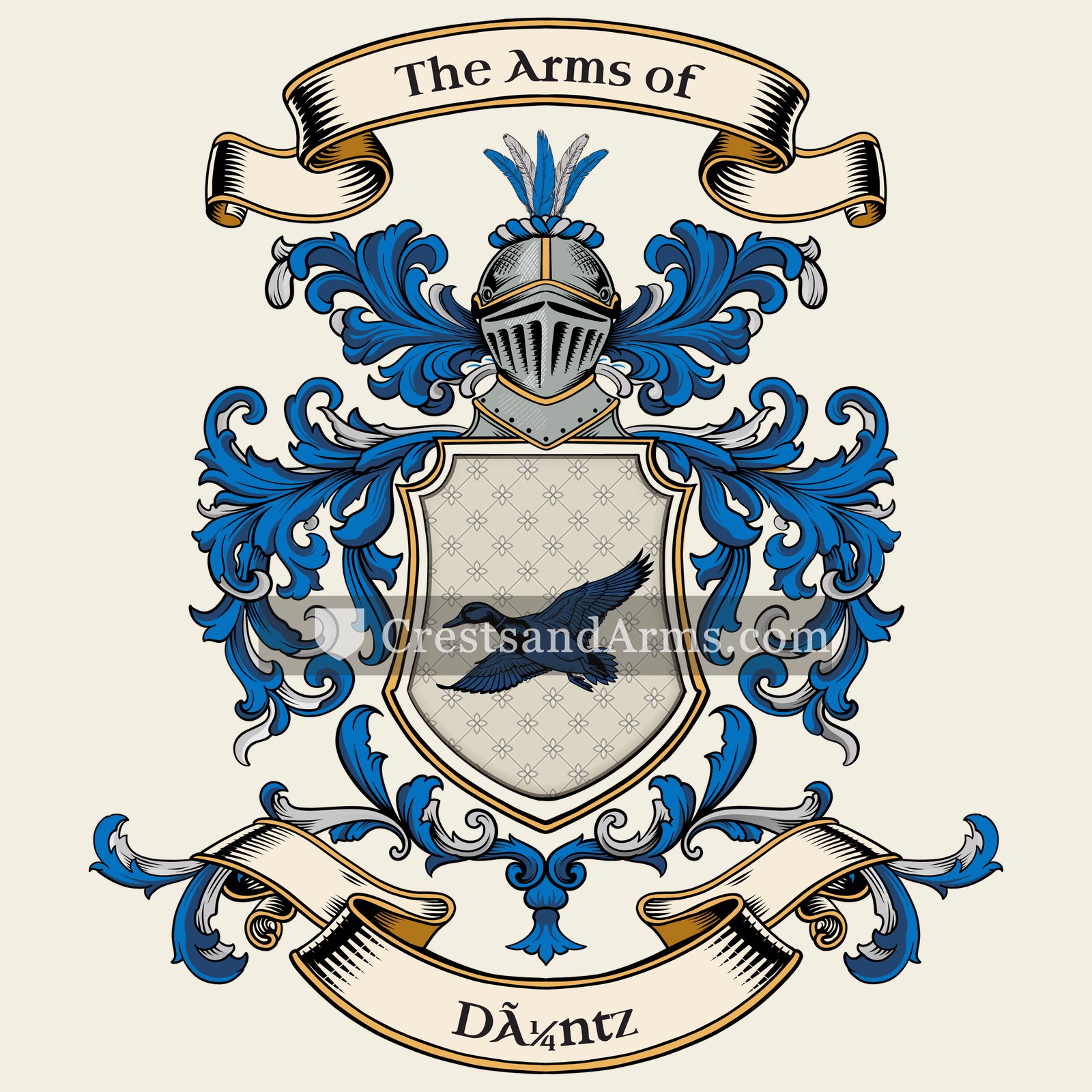 The Düntz coat of arms, drawn from the recorded blazon