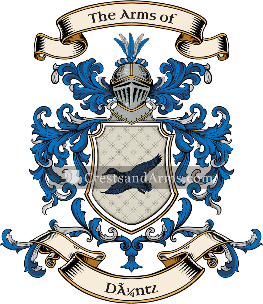 The Düntz coat of arms, drawn from the recorded blazon