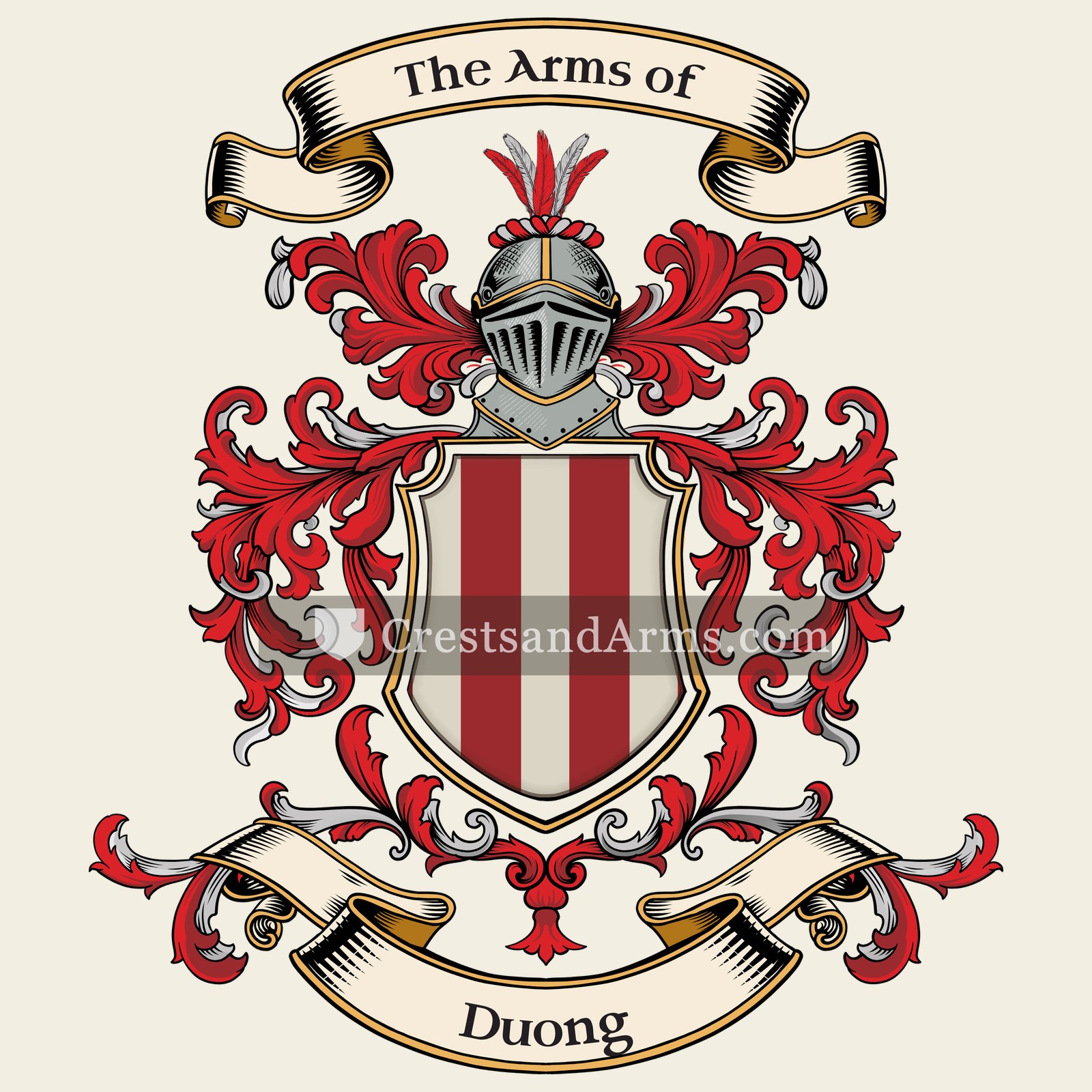 The Duong coat of arms, drawn from the recorded blazon