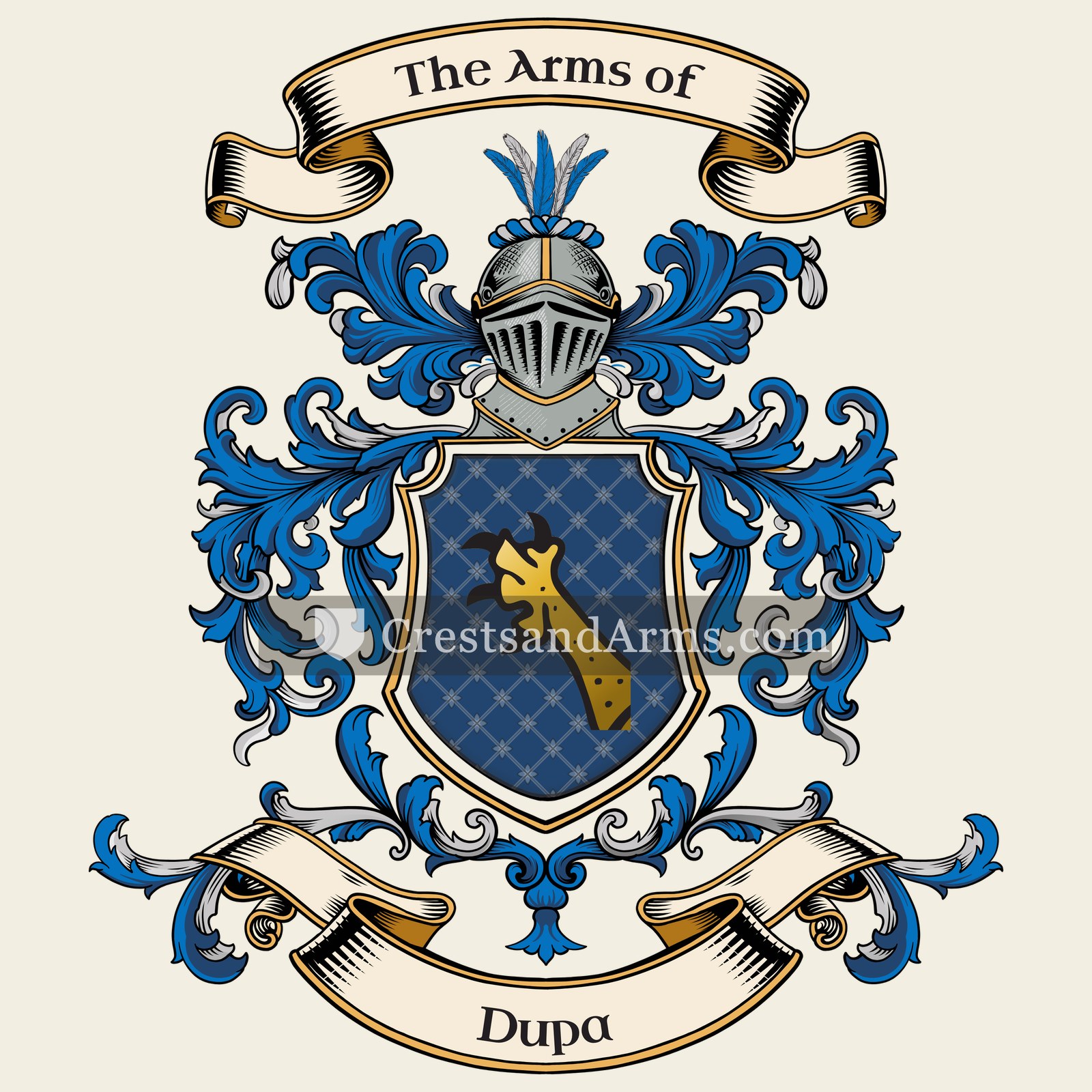 The Dupa coat of arms, drawn from the recorded blazon