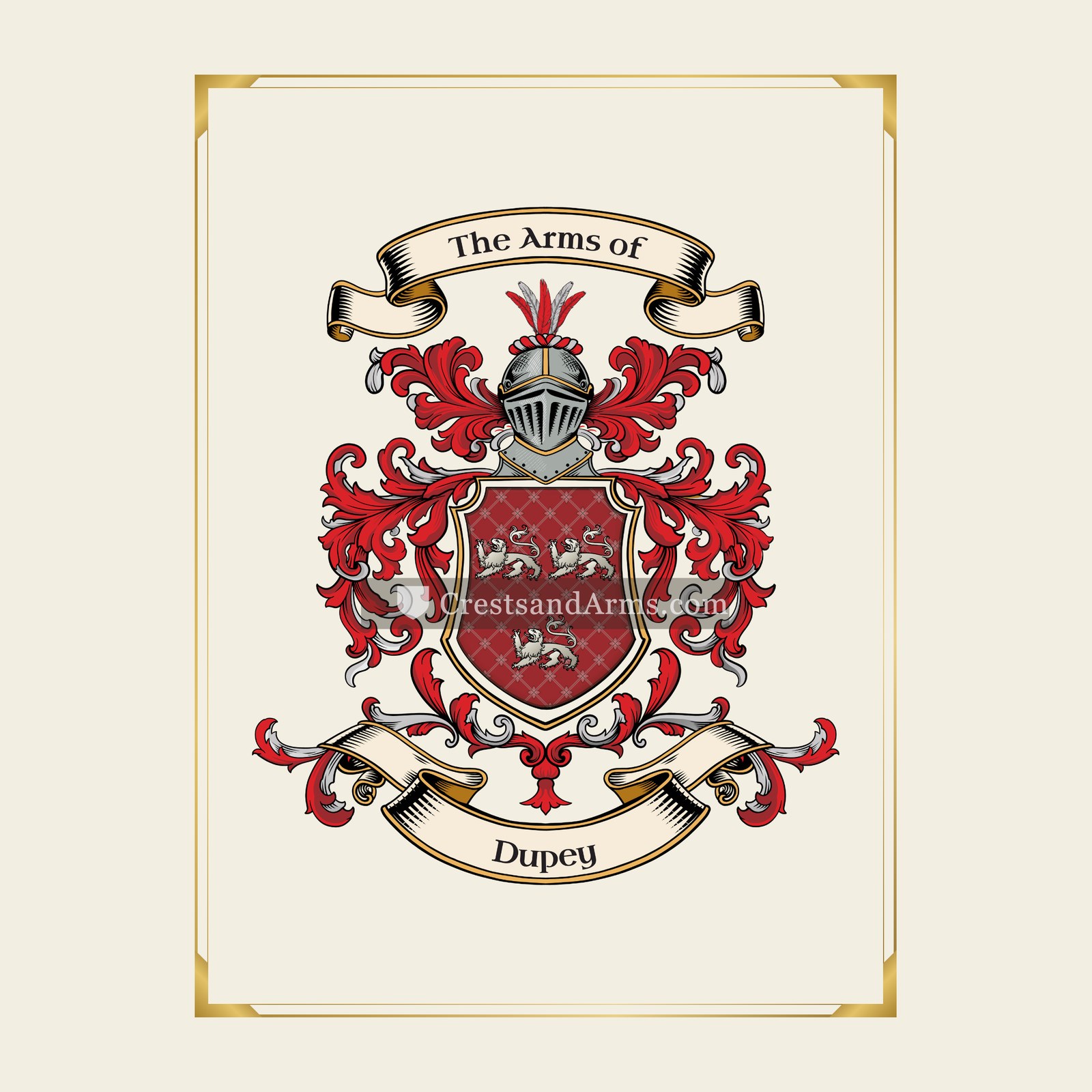 With gold border