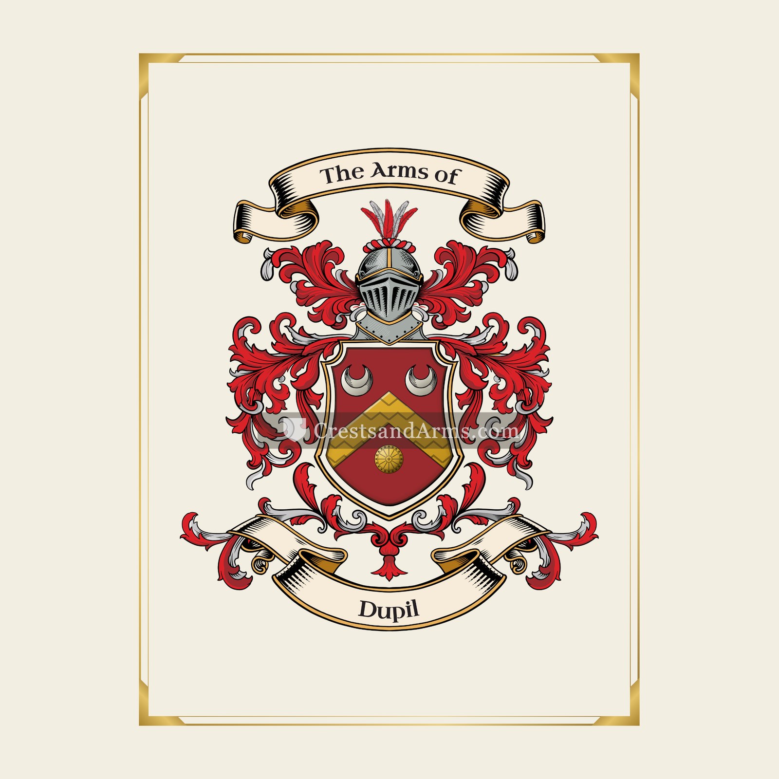 With gold border