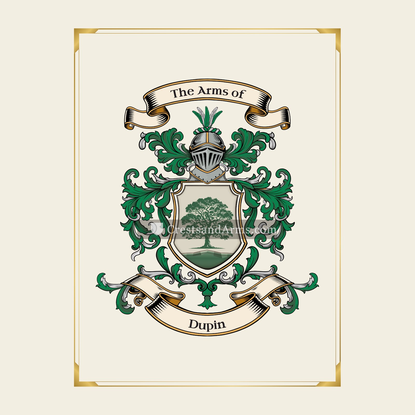 With gold border