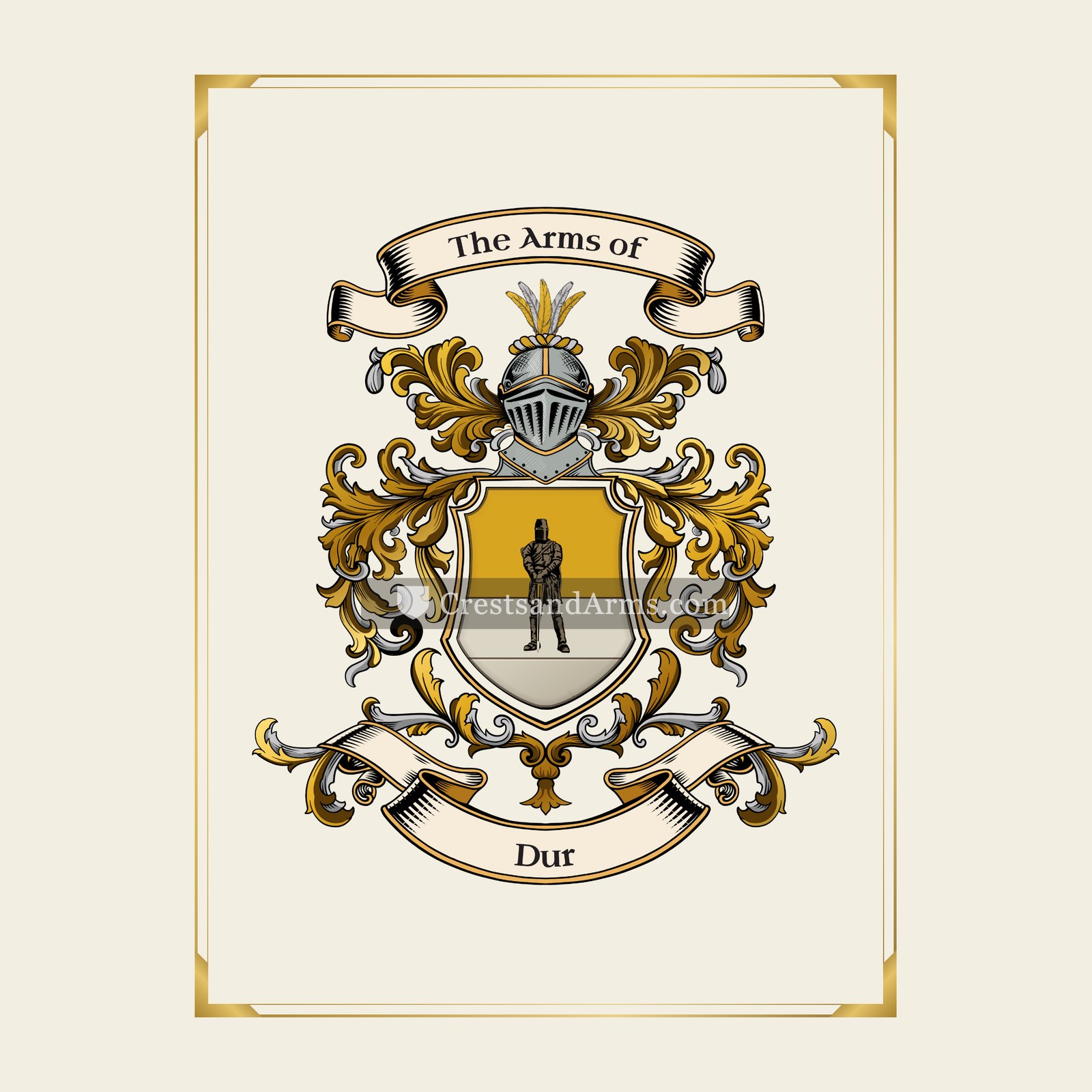 With gold border