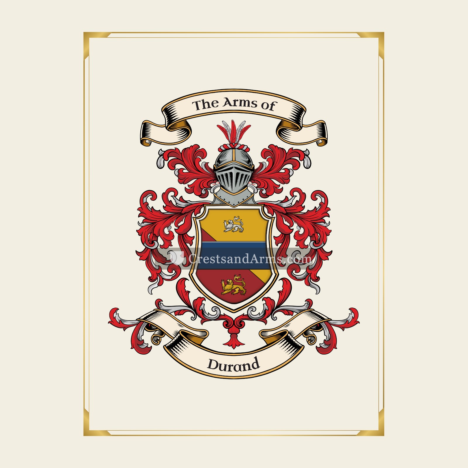 With gold border