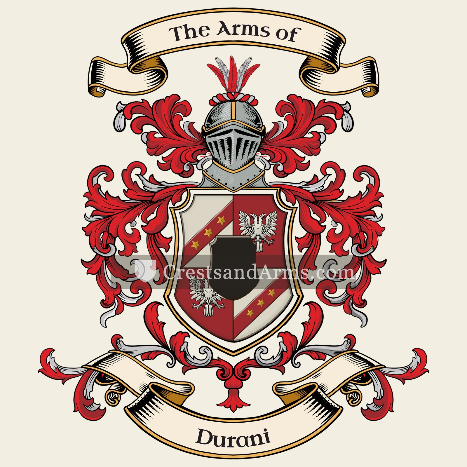 The Durani coat of arms, drawn from the recorded blazon