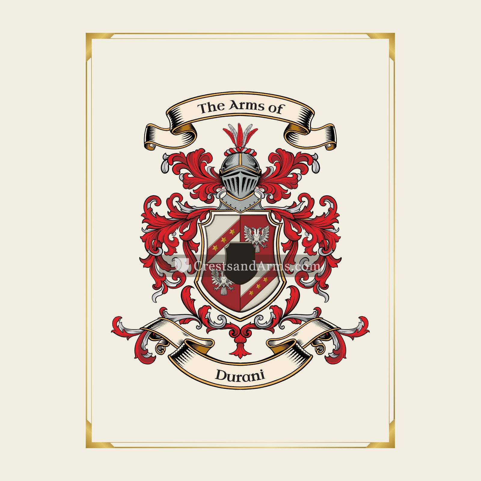 With gold border