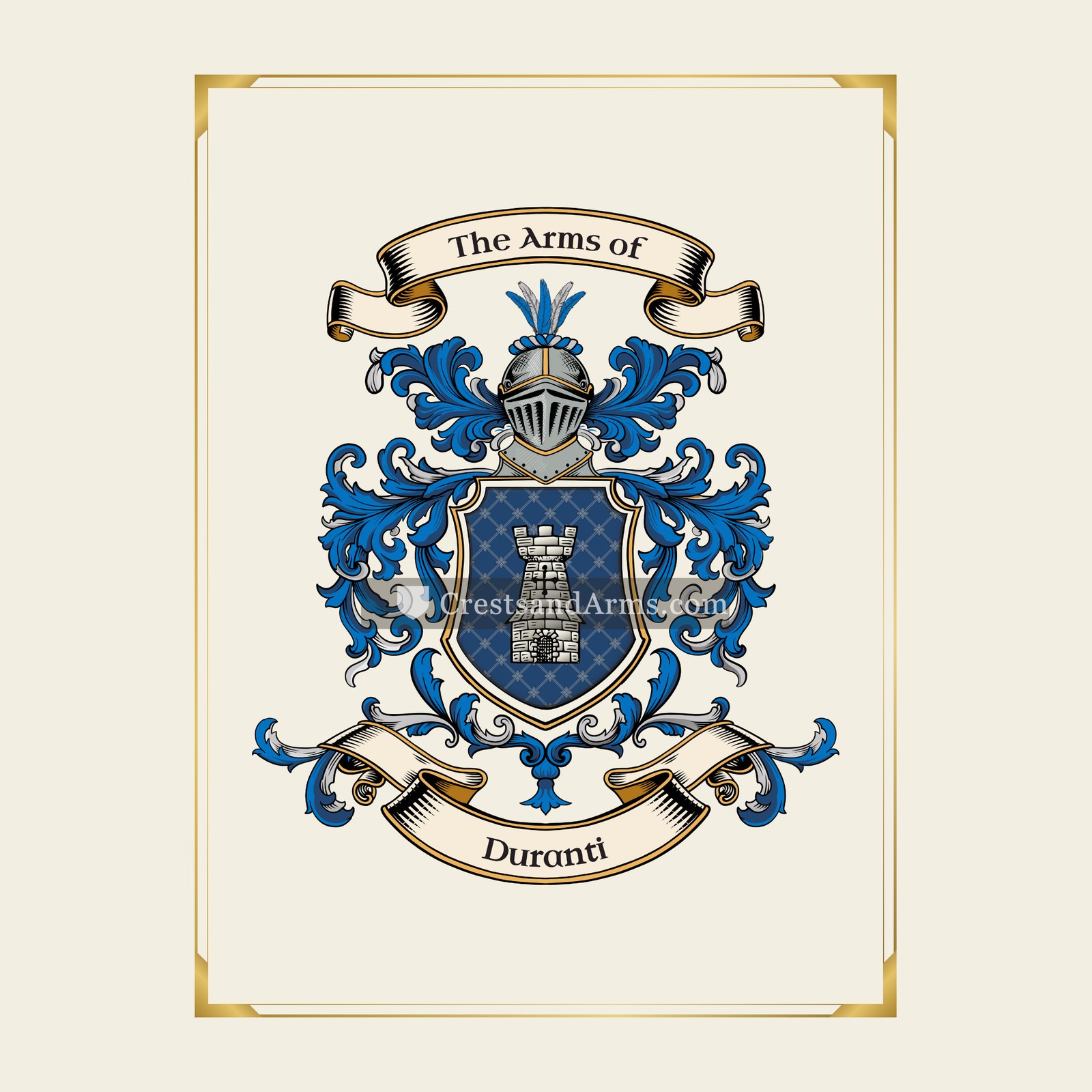 With gold border