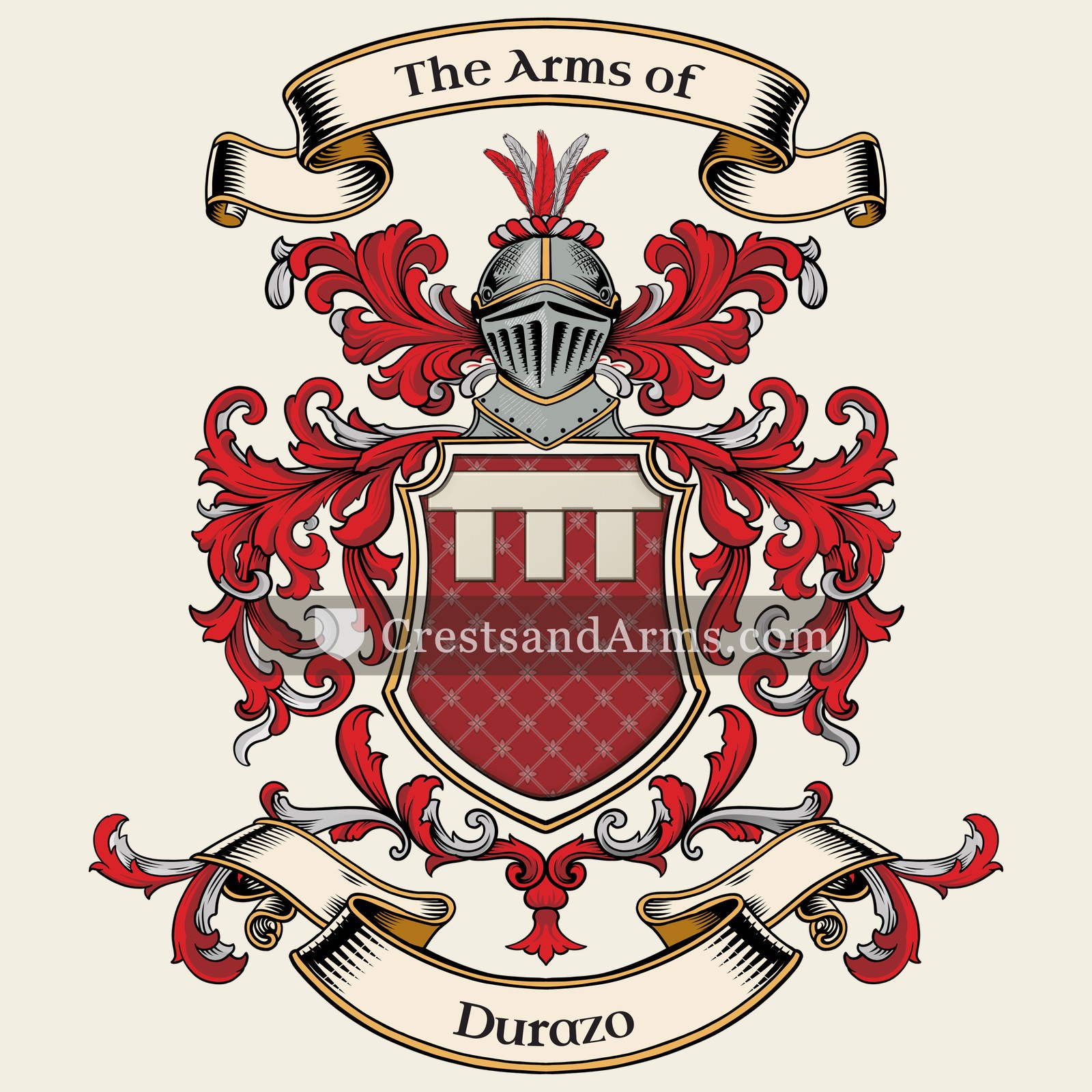 The Durazo coat of arms, drawn from the recorded blazon