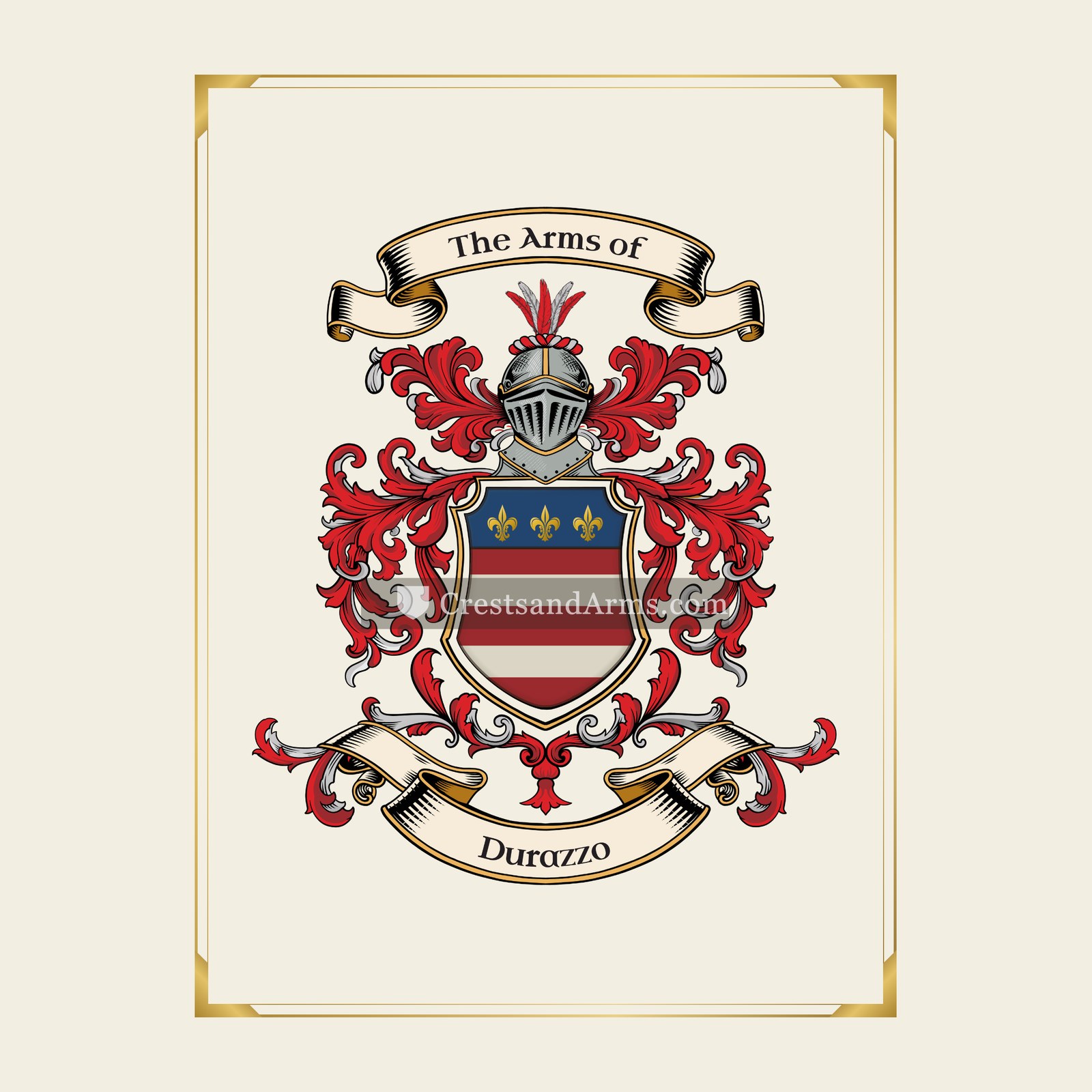 With gold border