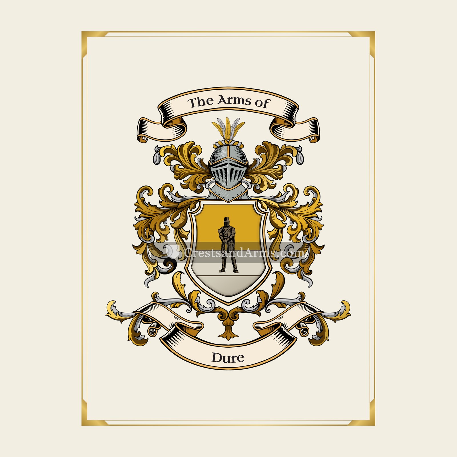 With gold border
