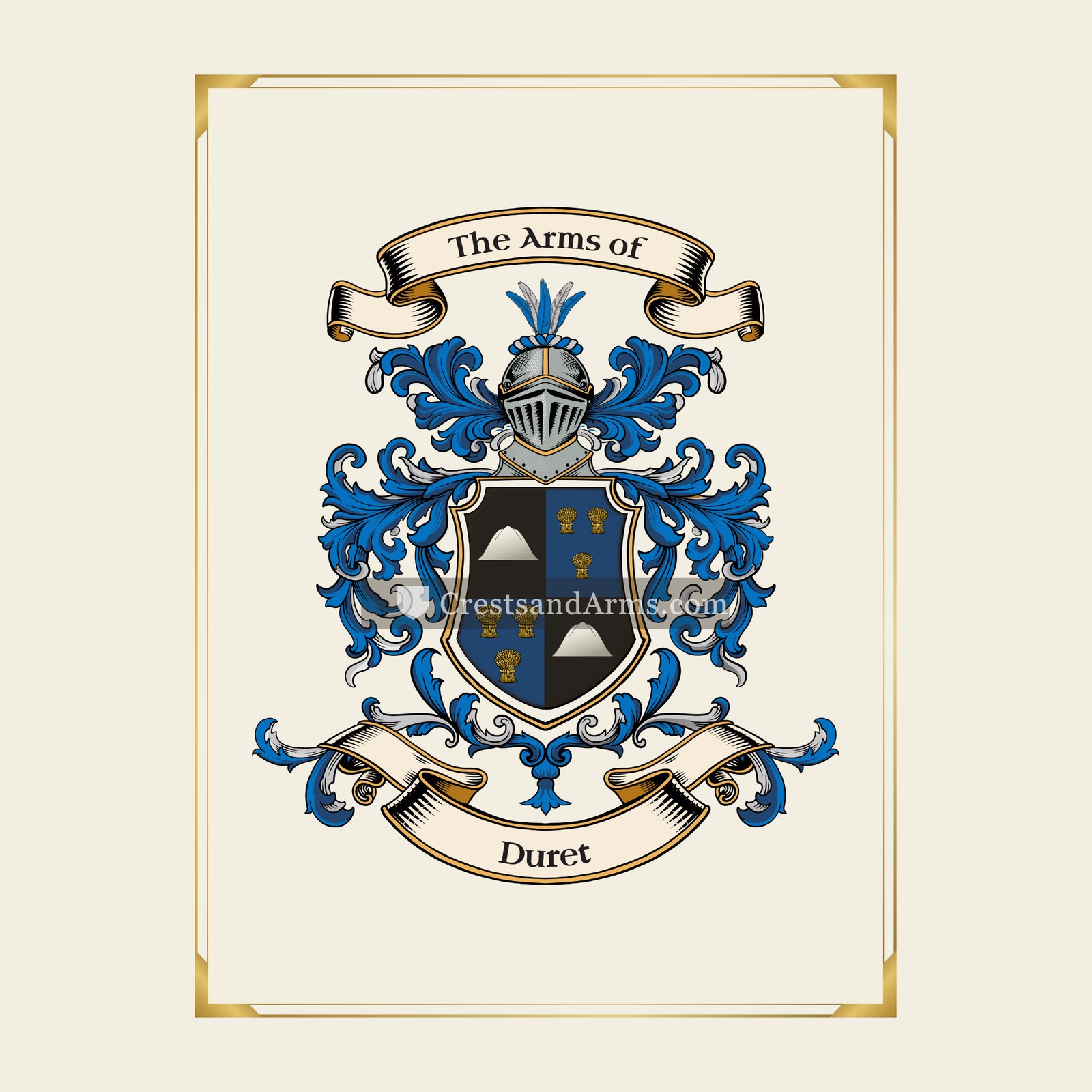 With gold border