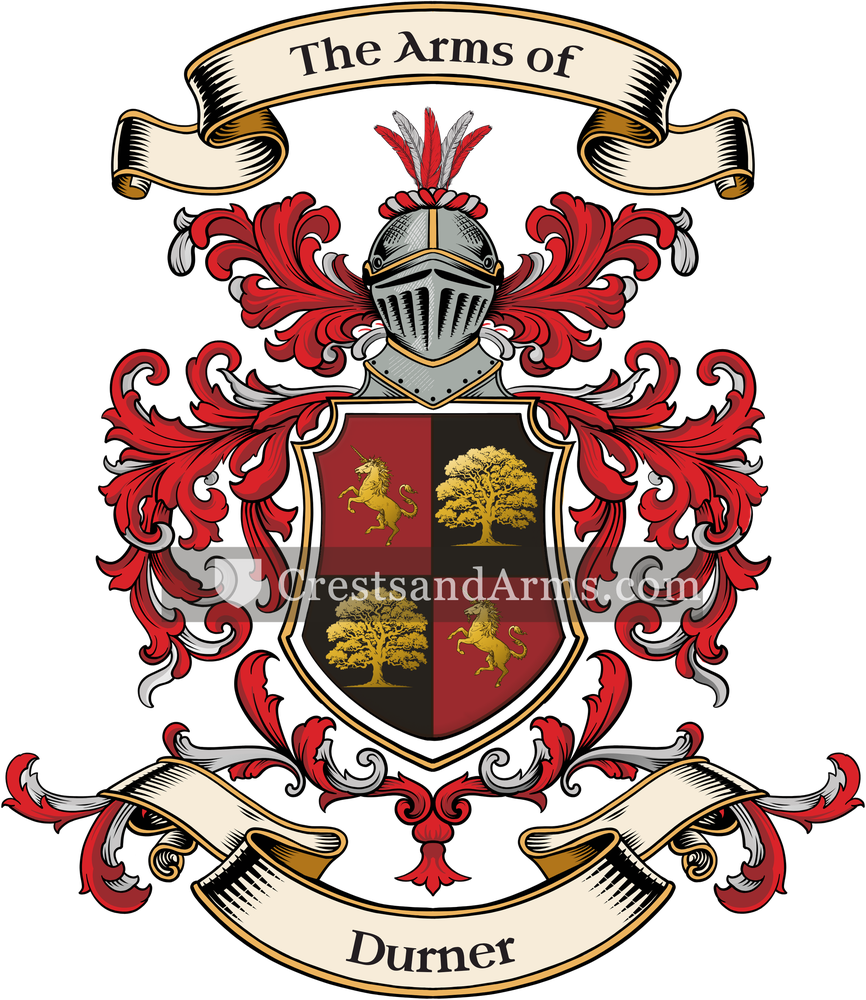 The Durner coat of arms, drawn from the recorded blazon