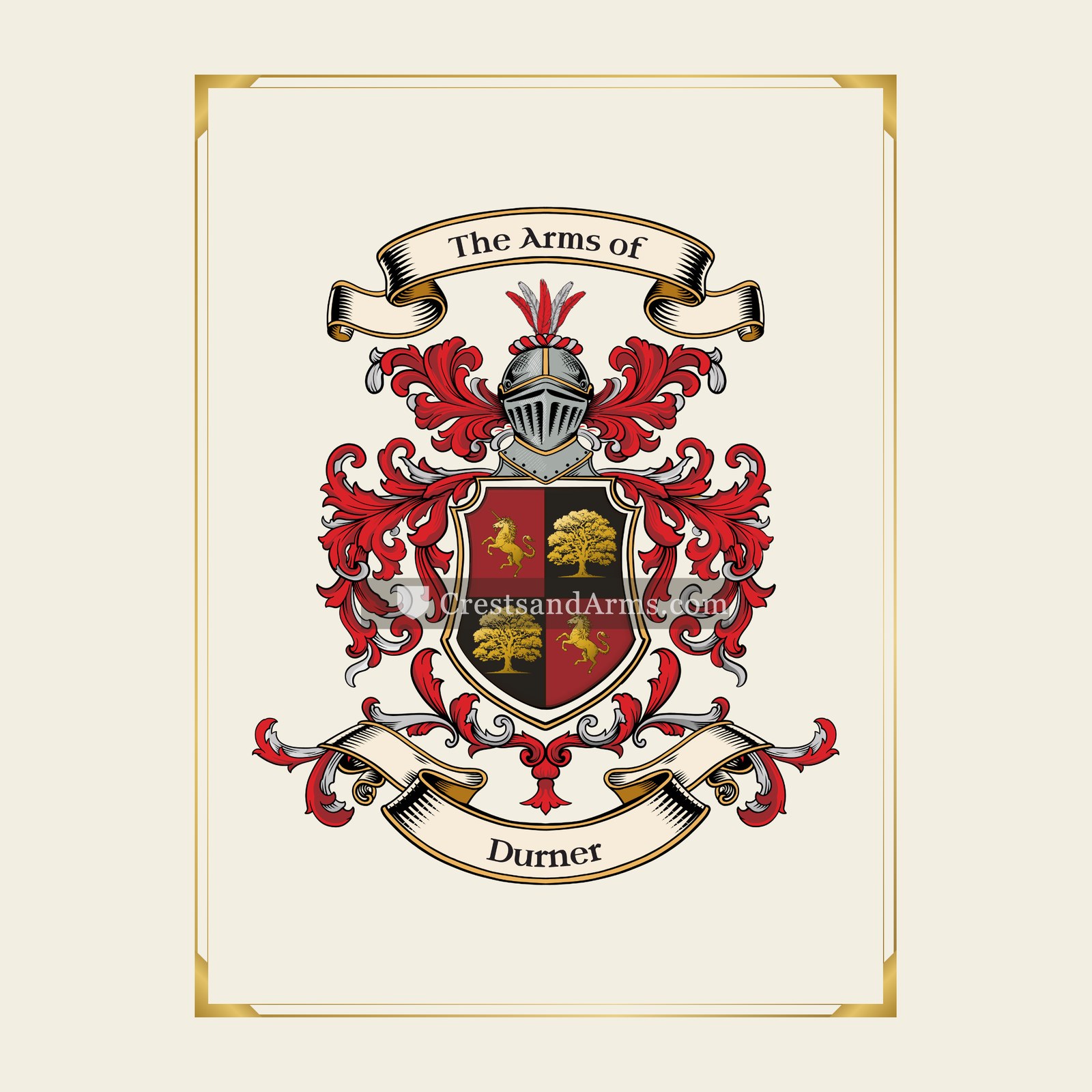 With gold border