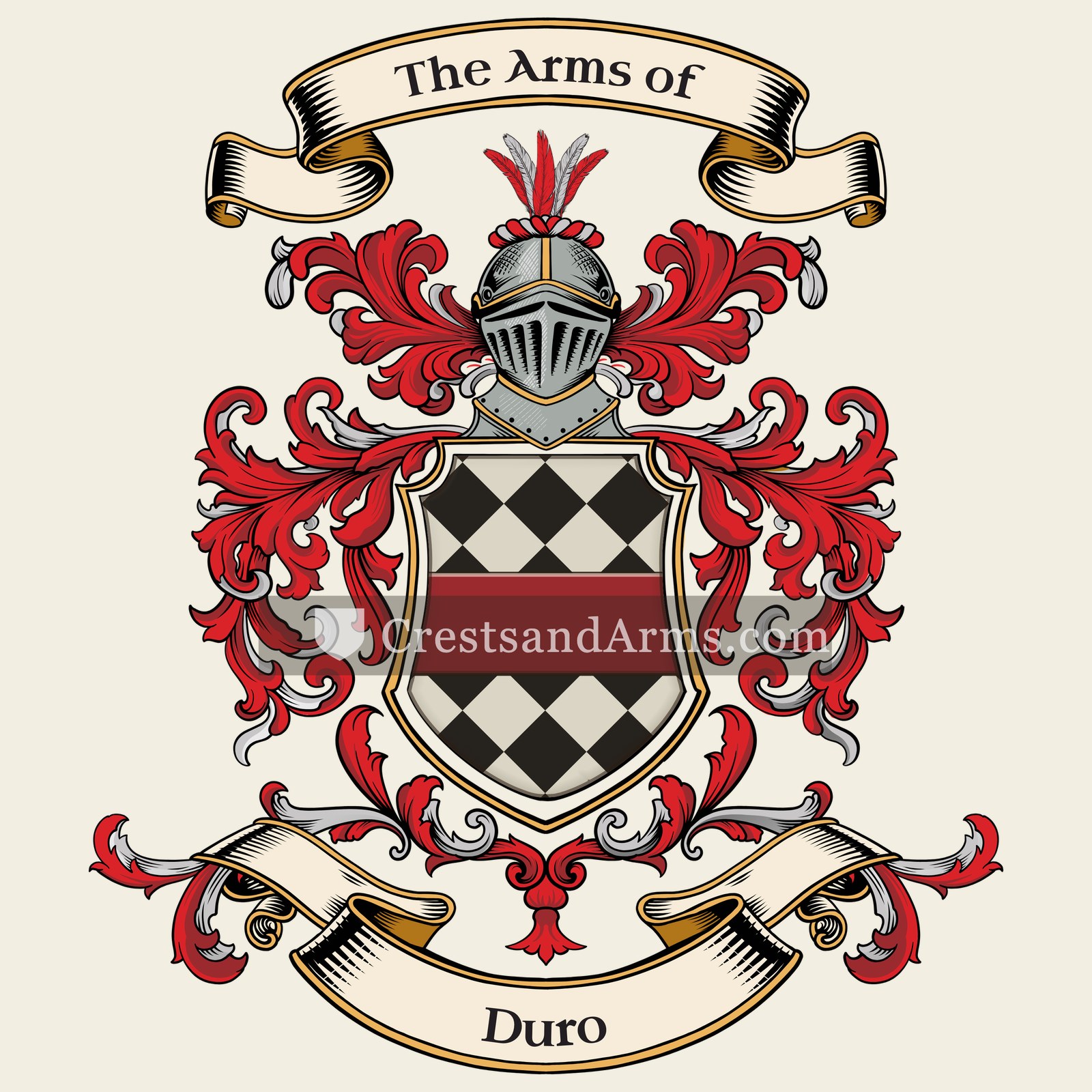 The Duro coat of arms, drawn from the recorded blazon