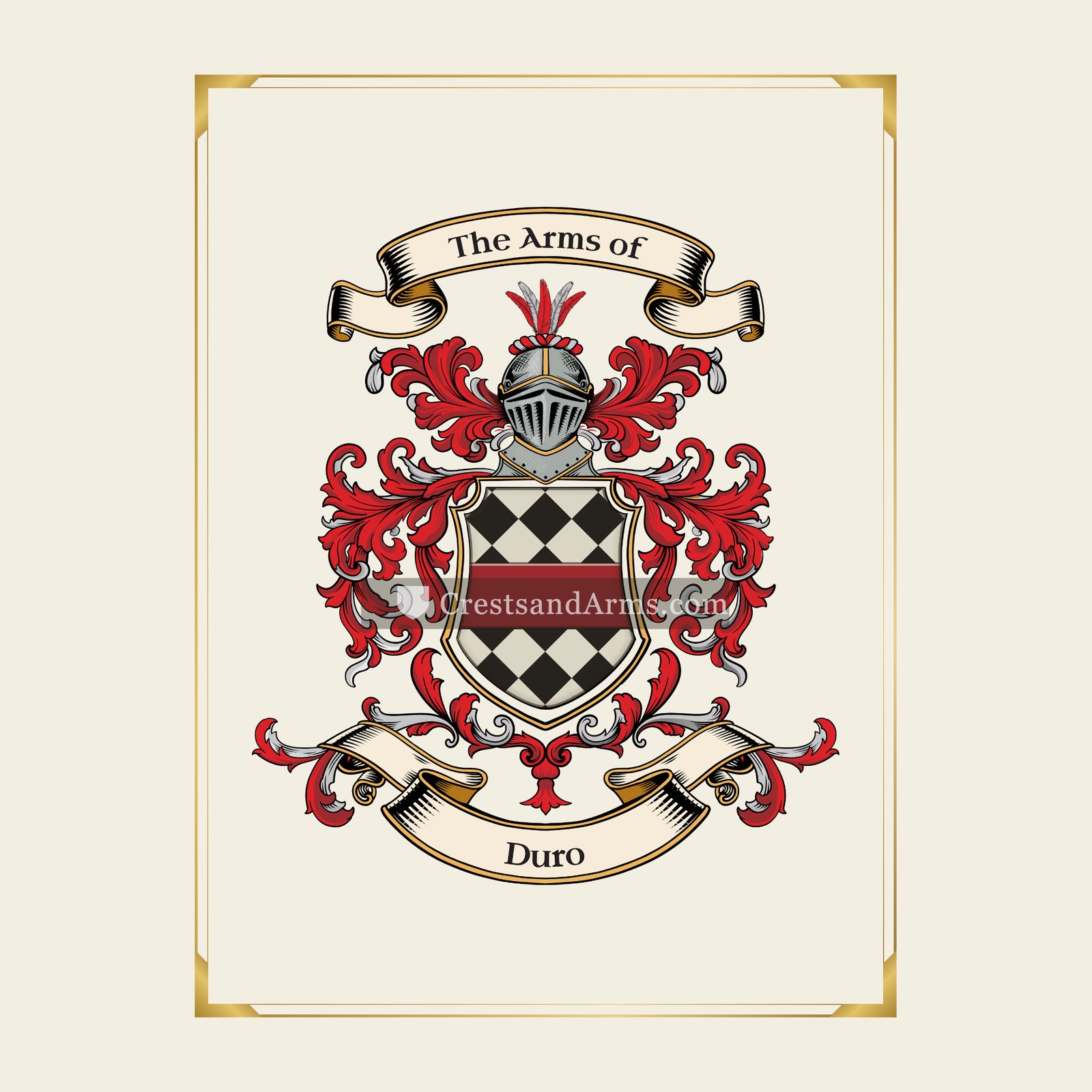 With gold border