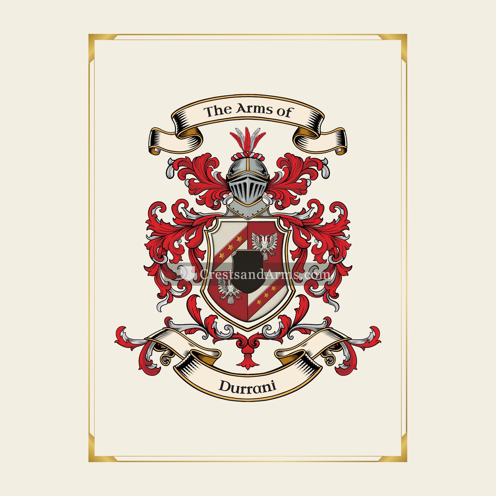 With gold border