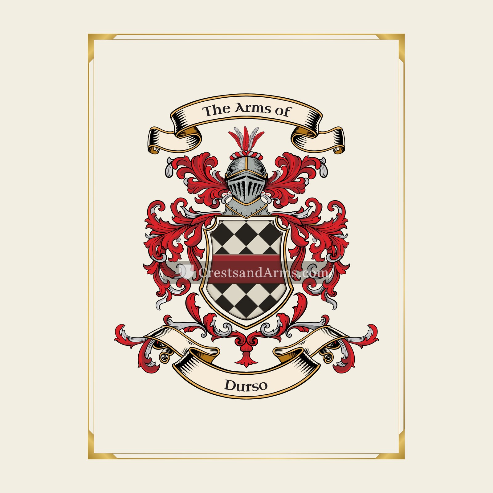 With gold border