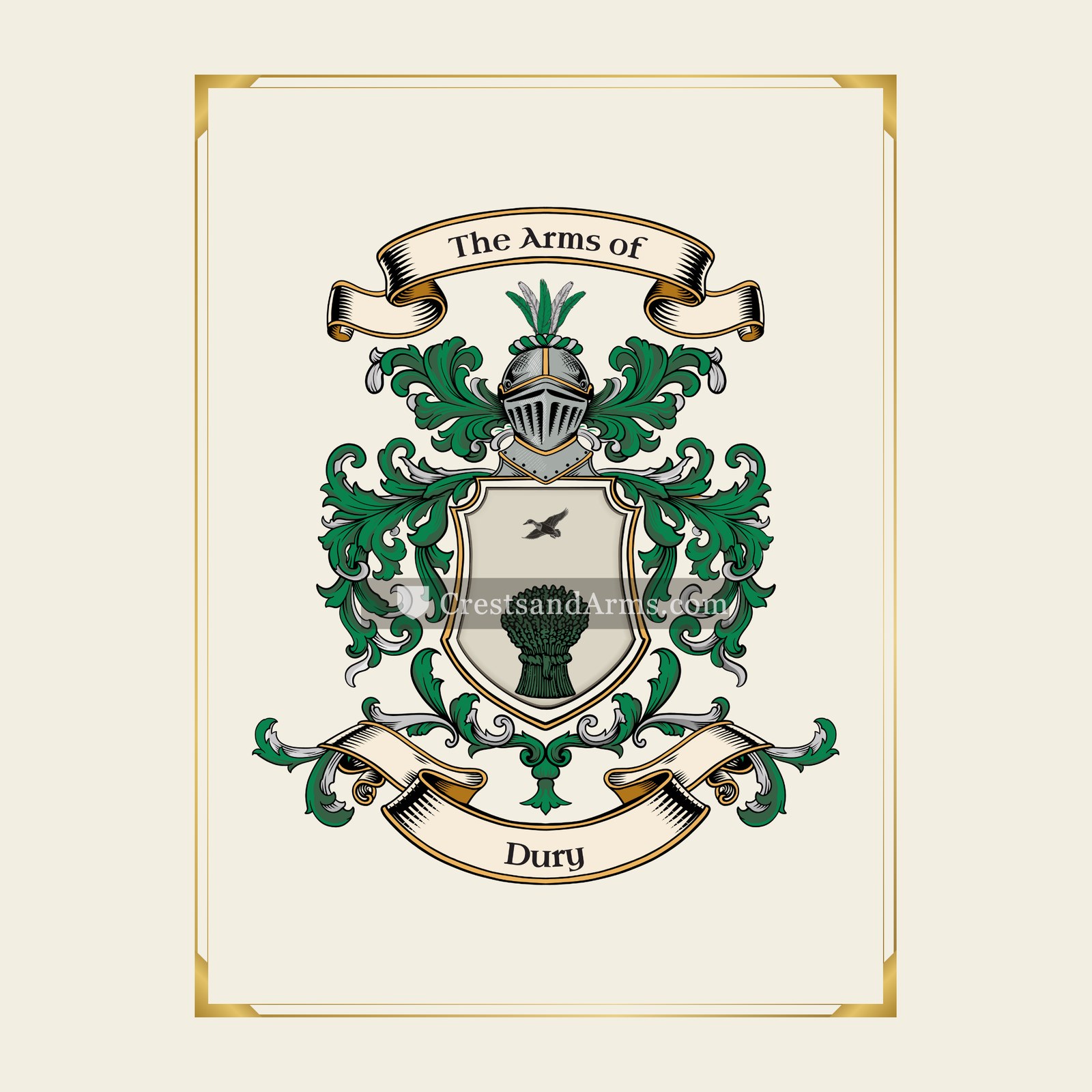 With gold border